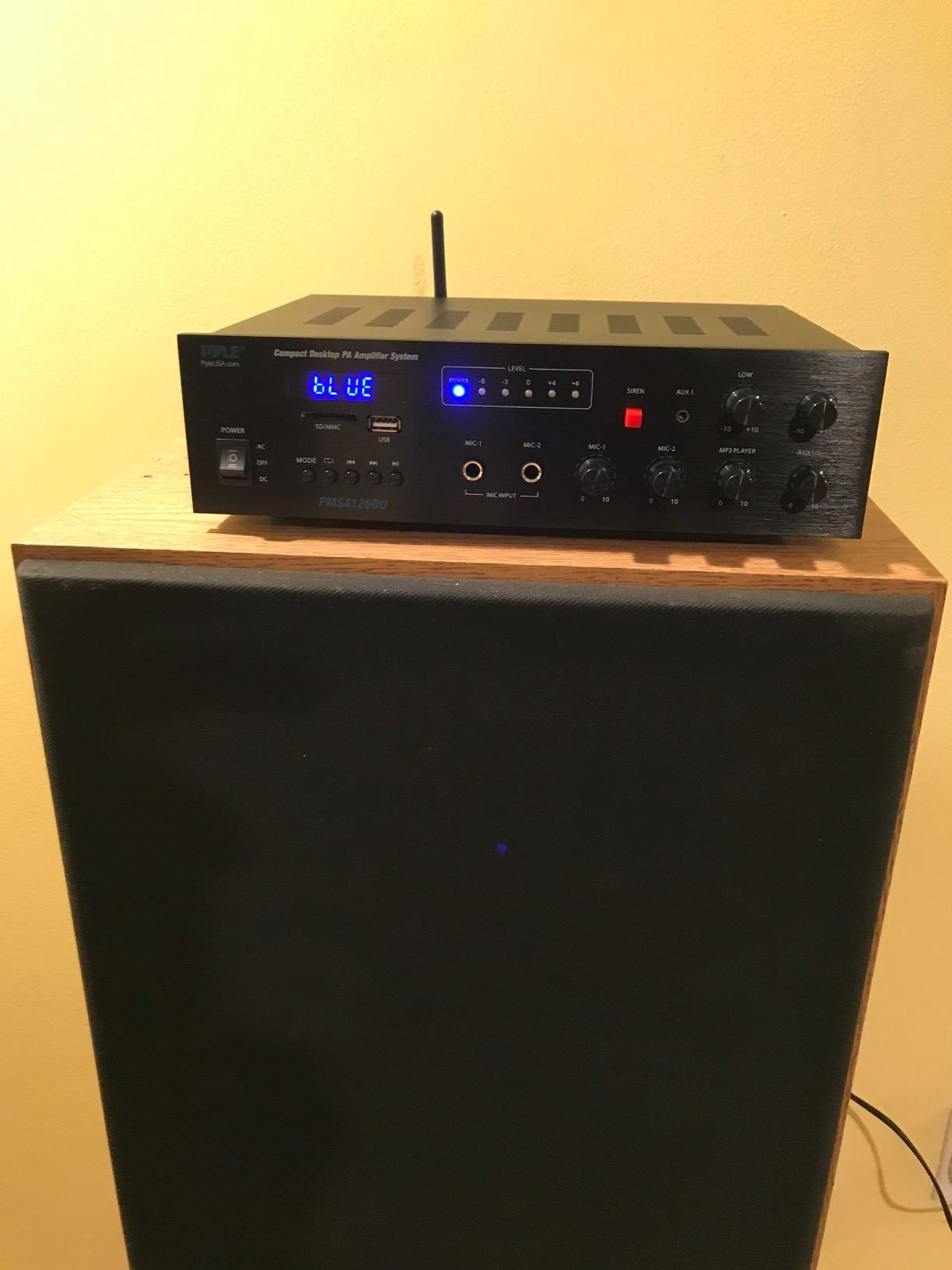 Pyle Public Address Amplifier - 500W Compact Digital Receiver w/ 70V 100V Output, Dual Mic Input, USB-A Input w/ MP3 Player, FM Radio, RCA | Home, Continuous Volume and Commercial | PMSA126BU customer photo 2