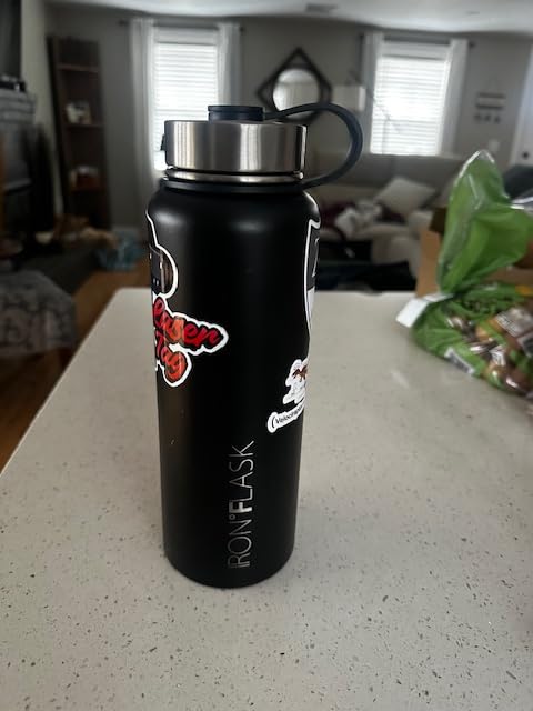 IRON °FLASK Camping & Hiking Hydration Flask with Straw, Wide Mouth Insulated Stainless Steel Sports Water Bottle - 40 oz Midnight Black customer photo 1