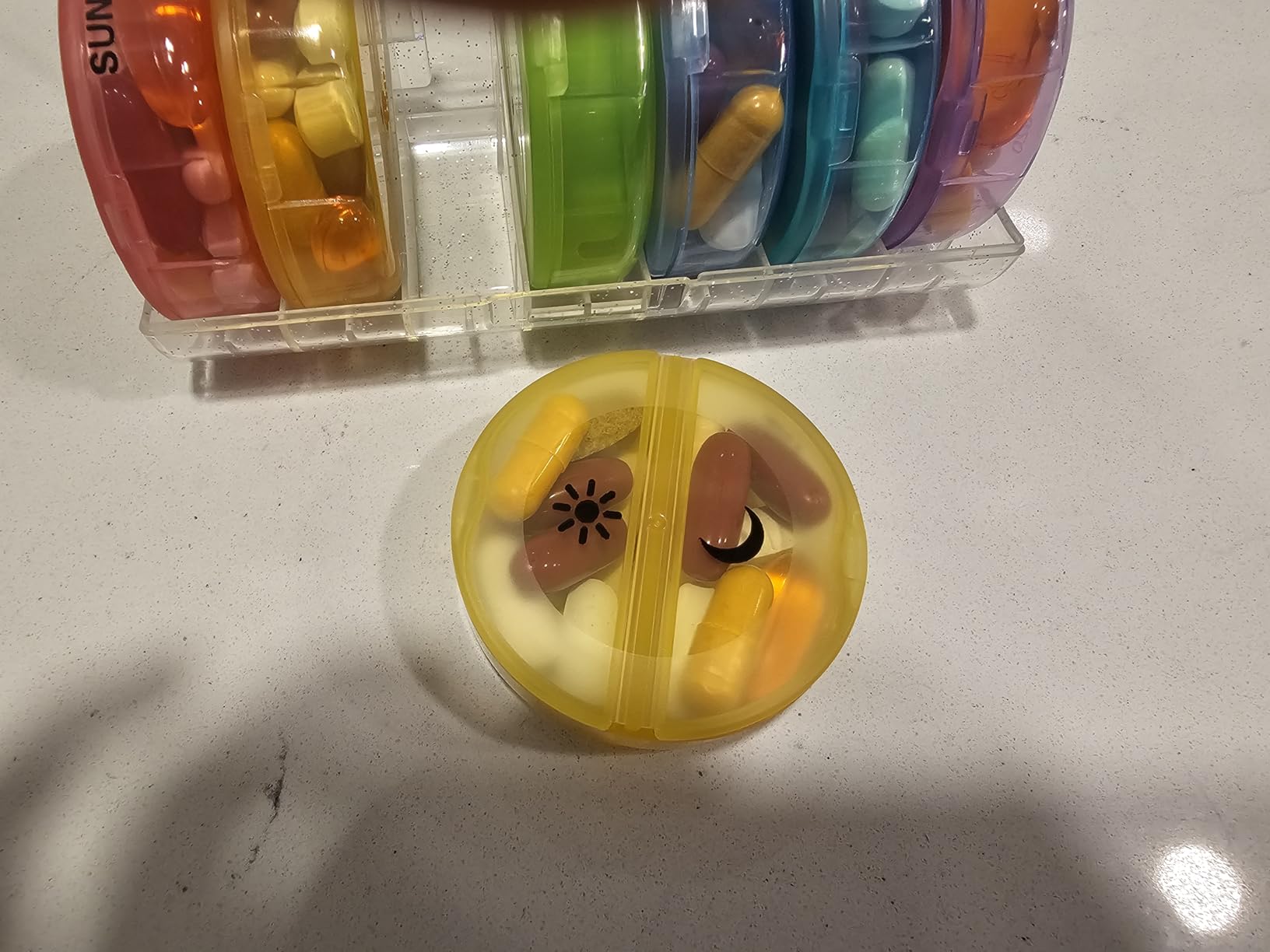 Sukuos Large Weekly Pill Organizer 2 Times a Day, Daily Pill Box 7 Day Easy to Open with Double Protection, AM PM Pill Case for Medicine/Vitamin/Fish Oil/Supplements customer photo 1