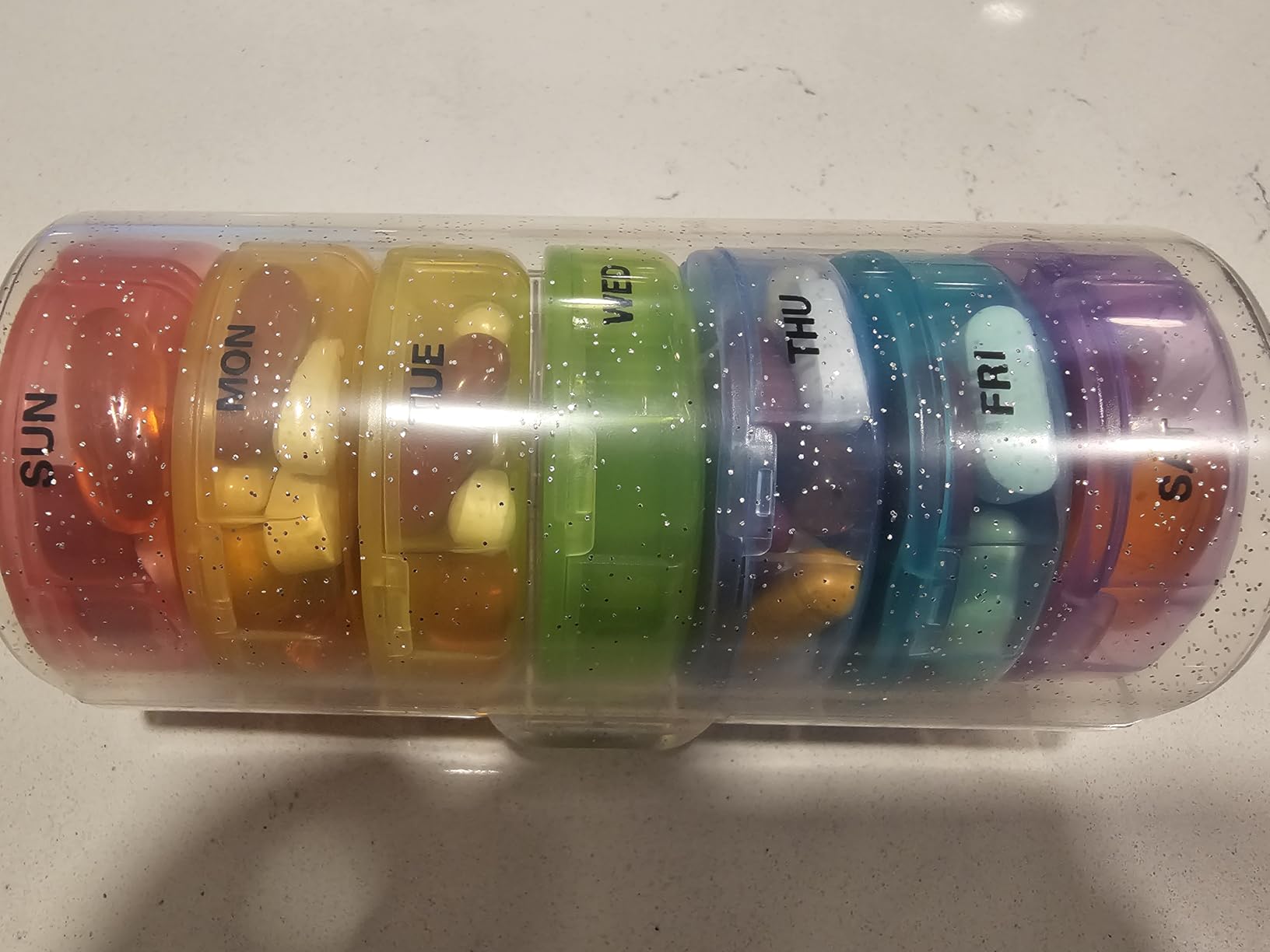 Sukuos Large Weekly Pill Organizer 2 Times a Day, Daily Pill Box 7 Day Easy to Open with Double Protection, AM PM Pill Case for Medicine/Vitamin/Fish Oil/Supplements customer photo 2
