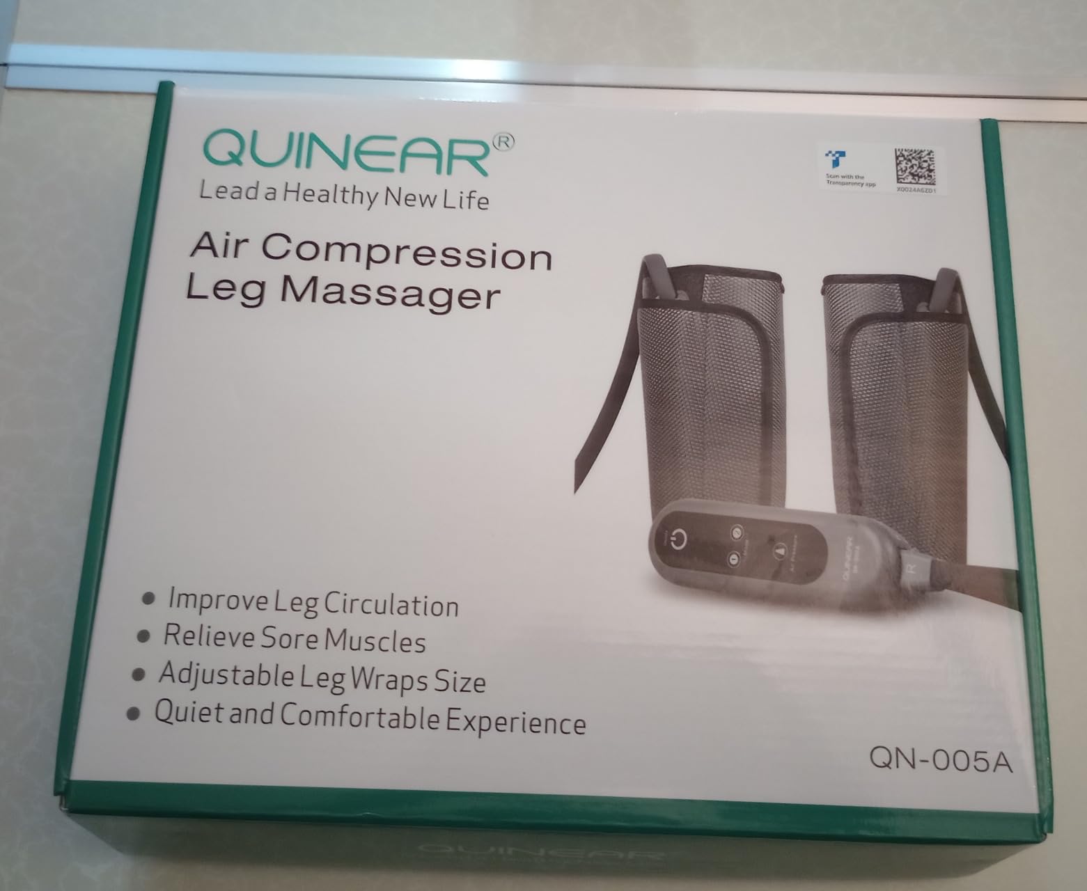 QUINEAR Air Compression Leg Massager for Circulation & Pain Relief, Calf Massagers with 2 Modes & 3 Intensities, Sequential Compression Device (SCD) for RLS, Edema, FSA-HSA - Ideal Gift customer photo 2