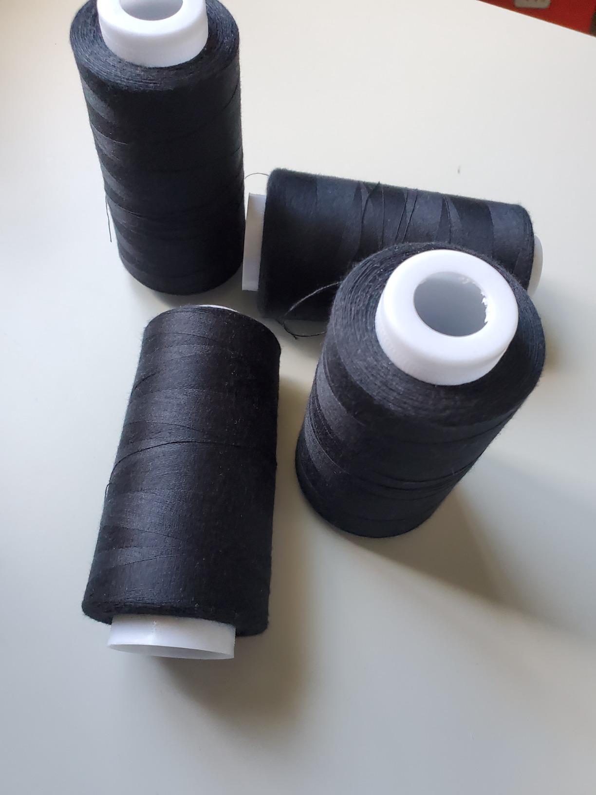 ilauke 4 x 3000 Yards Serger Thread Spools White Polyester Sewing Thread Overlock Cone customer photo 2