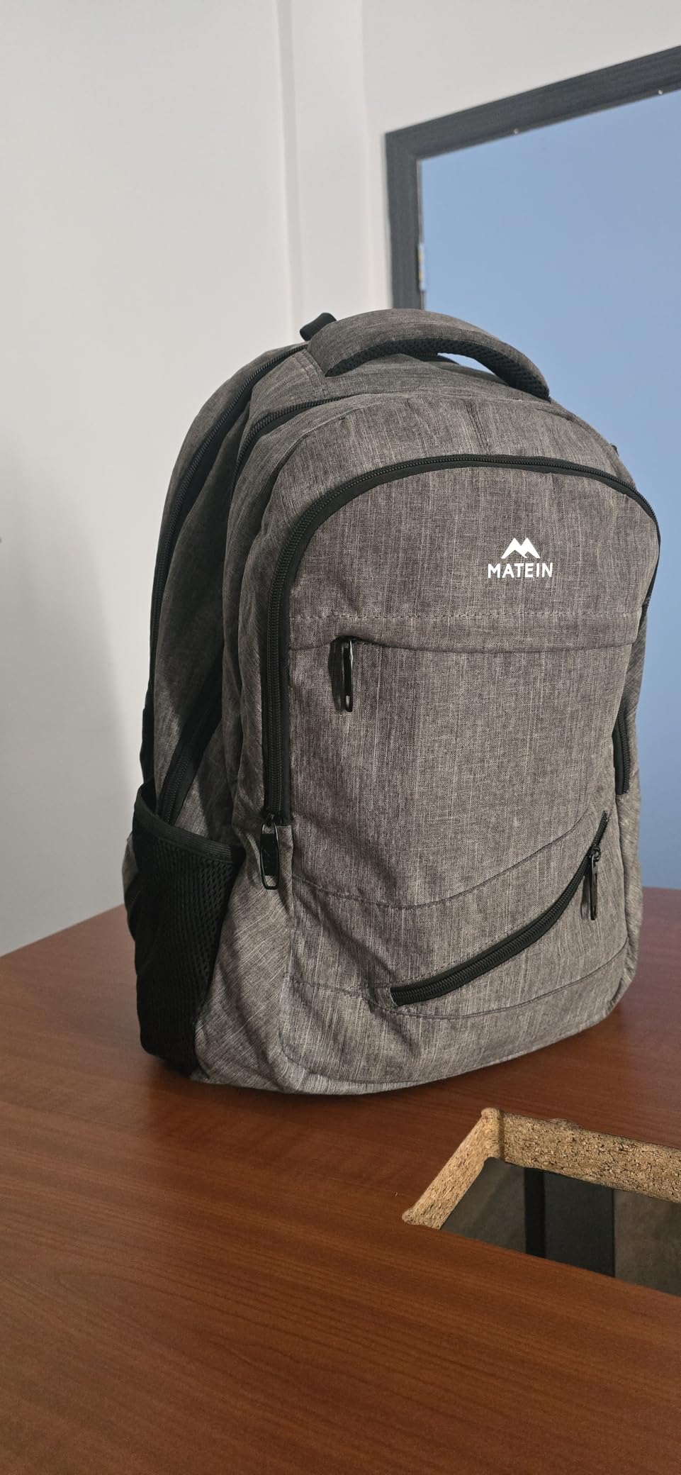 MATEIN Travel Laptop Backpack, 17 Inch Work TSA Approved Carry on Backpack, Large Computer Business Bag for Men Women with Trolley Sleeve and Anti Theft Pocket, College School Rucksack Book Bag, Grey customer photo 2