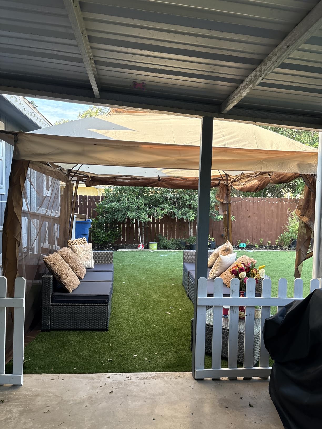 COOS BAY 11x11 Pop Up Gazebo with Netting, Canopy Tent, Beige | Outdoor Gazebo for Backyard, Party & Patio Furniture, Screened Canopy with Carry Bag, UPF 50+ UV Protection, Dual Vented Top customer photo 1