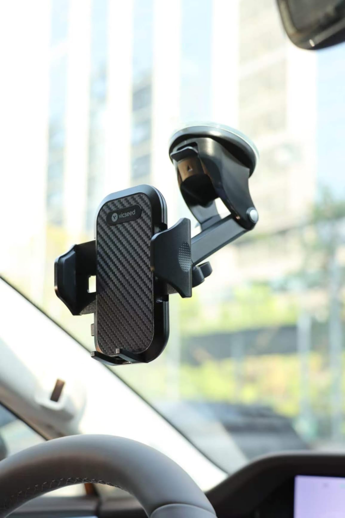 VICSEED 2026 Ultimate Sturdy Car Phone Holder - Upgraded 95+LBS Strongest Suction Universal Long Arm Cellphone Mount for Car Dashboard Windshield Vent Truck Boat for iPhone 17 16 Pro Max & Android customer photo 2