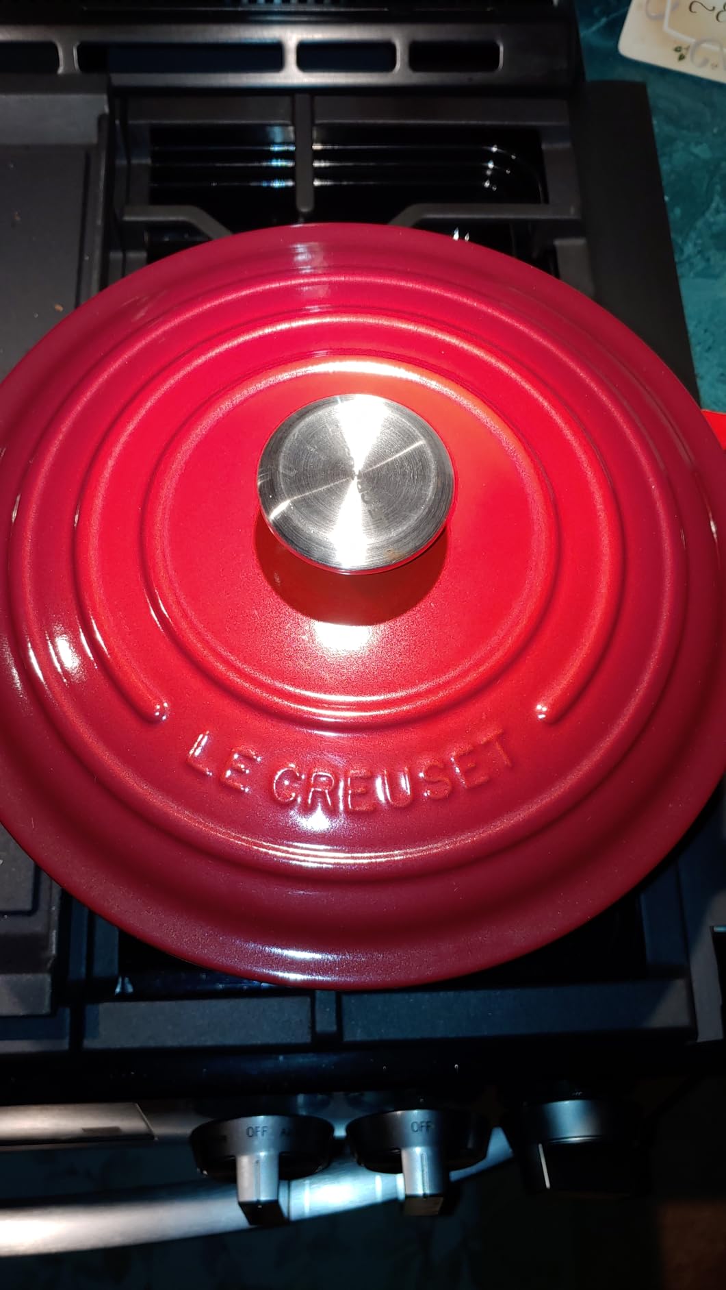 Le Creuset Enameled Cast Iron Signature Deep Round Oven, 6.5 qt., Cerise customer photo 2