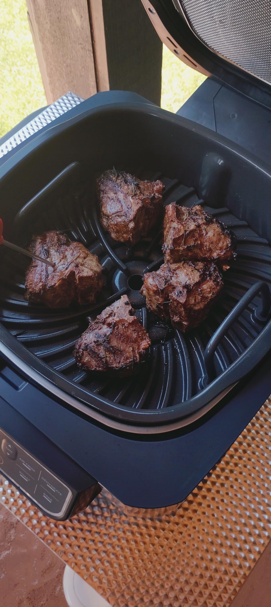 Ninja | Indoor Grill | Foodi | 5-in-1 (Grill, Air Fry, Roast, Bake, and Dehydrate | Fits up to 3lb Roast | Smoke Control System and Dishwasher Safe Parts | Black/Grey | AG301 customer photo 1