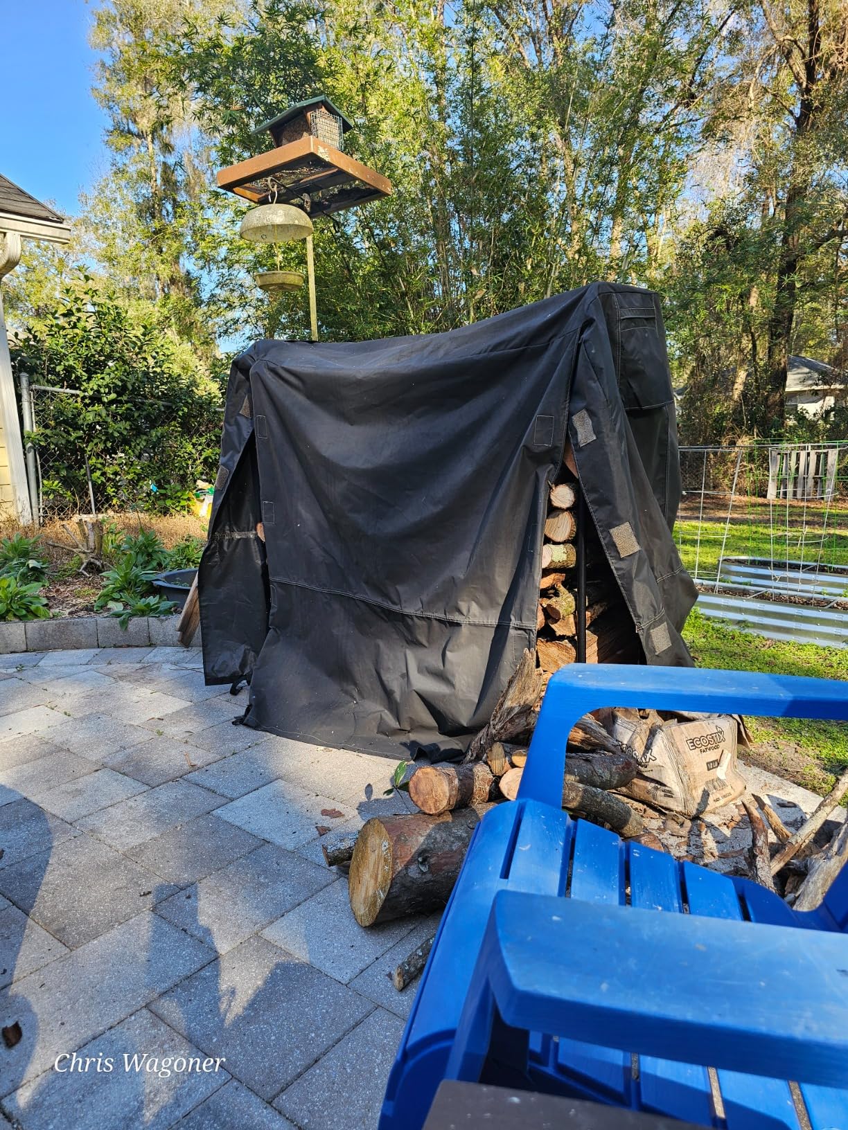 Himal 4ft Waterproof Firewood Cover, Heavy Duty 600D Oxford Outdoor Storage Wood Rack Cover with Buckle (Log Rack not Included) customer photo 1