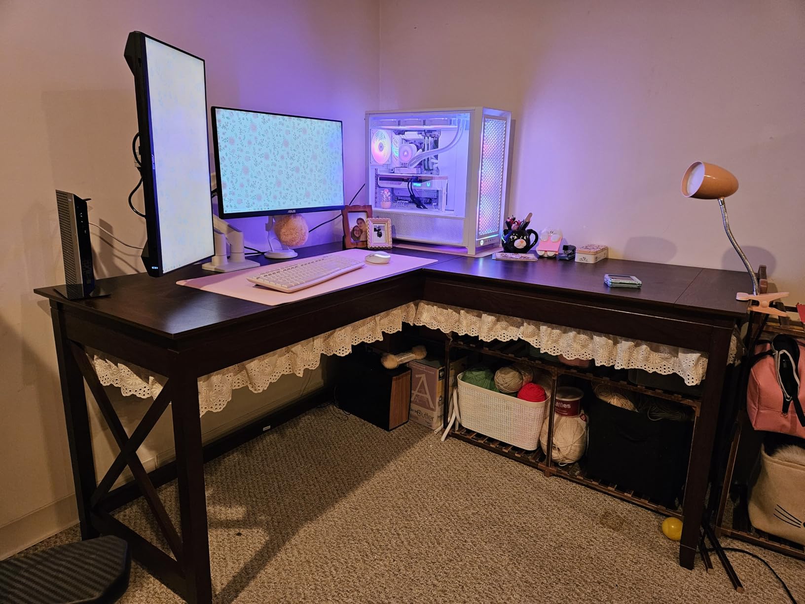 Bush Home Key West 60W Modern Farmhouse L Shaped Desk in Bing Cherry, 60-Inch Corner Computer Table for Home Office Workspace customer photo 2