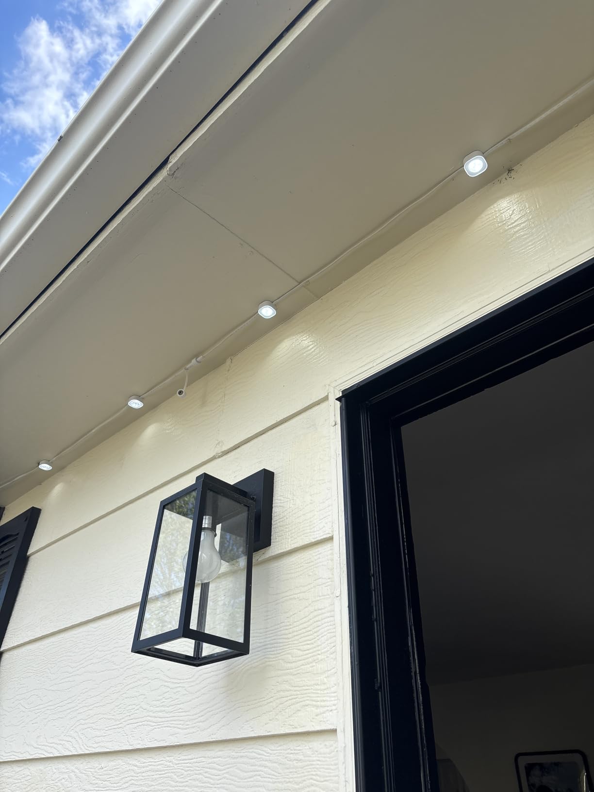 MAXvolador Outdoor Wall Lantern, Exterior Waterproof Wall Sconce Light Fixture, Black Anti-Rust Mount Light with Clear Glass, E26 Base Wall Lamp customer photo 1