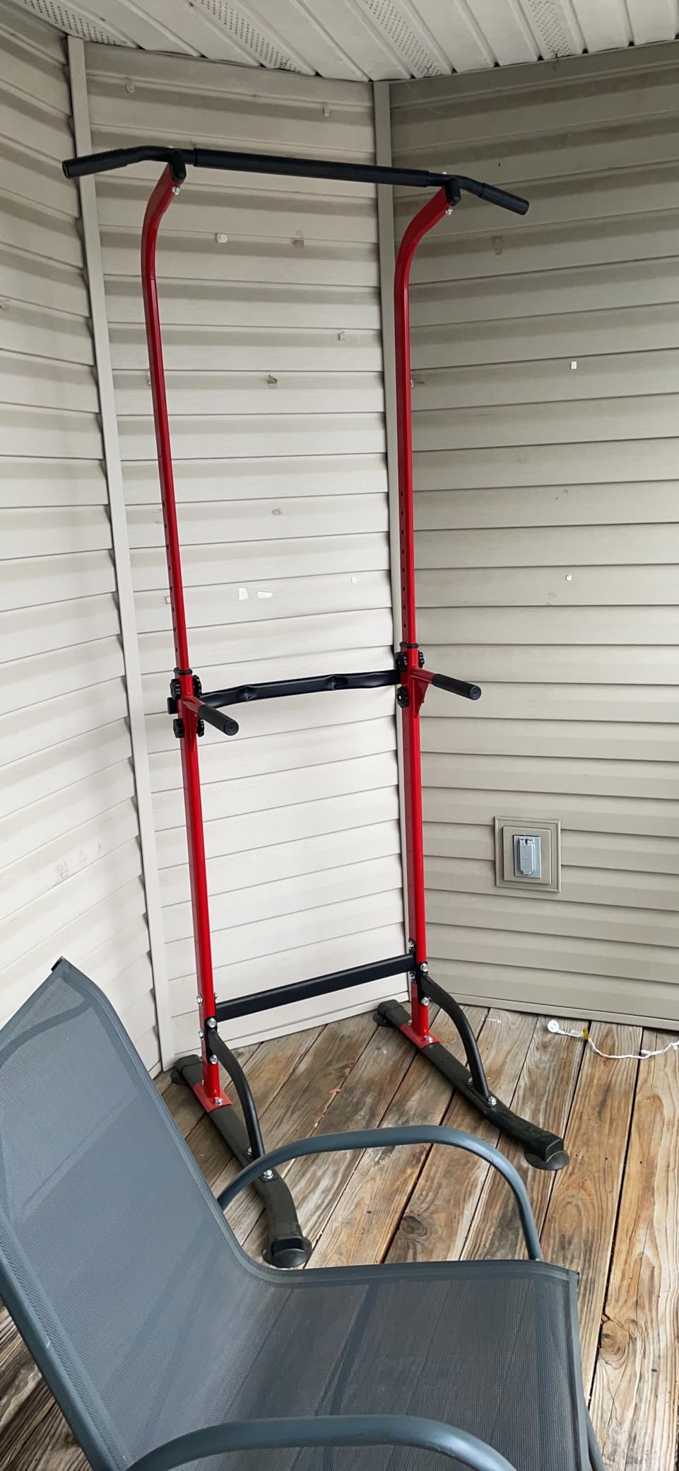 SogesPower Power Tower Dip Station Pull Up Bar for Home Gym Adjustable Height Strength Training Workout Equipment customer photo 2