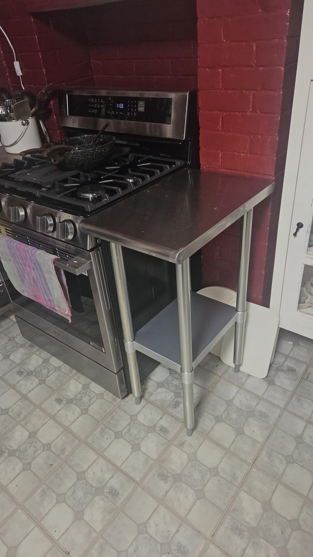 Hally Stainless Steel Table for Prep & Work 30 x 48 Inches, NSF Commercial Heavy Duty Table with Undershelf and Galvanized Legs for Restaurant, Home and Hotel customer photo 1