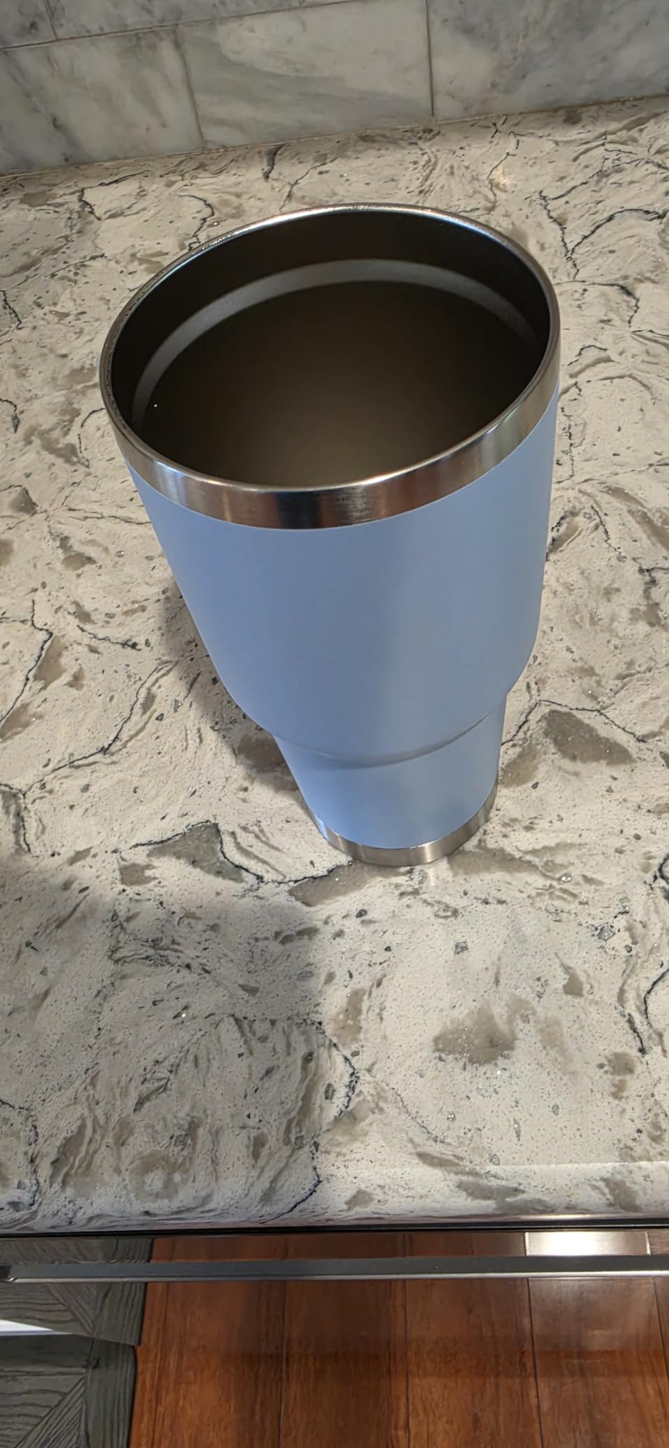 D-S 30oz Blue Tumbler Stainless Steel Double Wall Vacuum Insulated Mug with Straw and Lid, Cleaning Brush for Cold and Hot Beverages customer photo 2