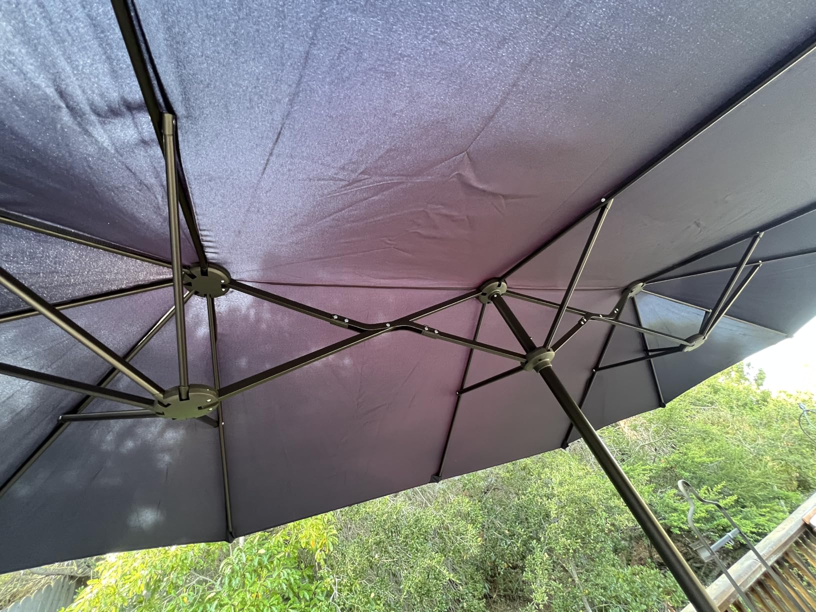 PHI VILLA 13ft Outdoor Market Umbrella Double-Sided Twin Large Patio Umbrella with Crank, Navy Blue customer photo 1