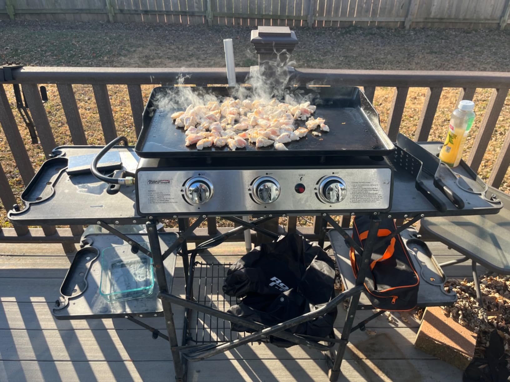 Royal Gourmet PD1301R 3 Burner Tabletop Propane Gas Griddle with Cover, 24 Inch Portable Griddle with 25,500 BTUs Output for Outdoor Cooking While Camping or Tailgating, Red customer photo 1