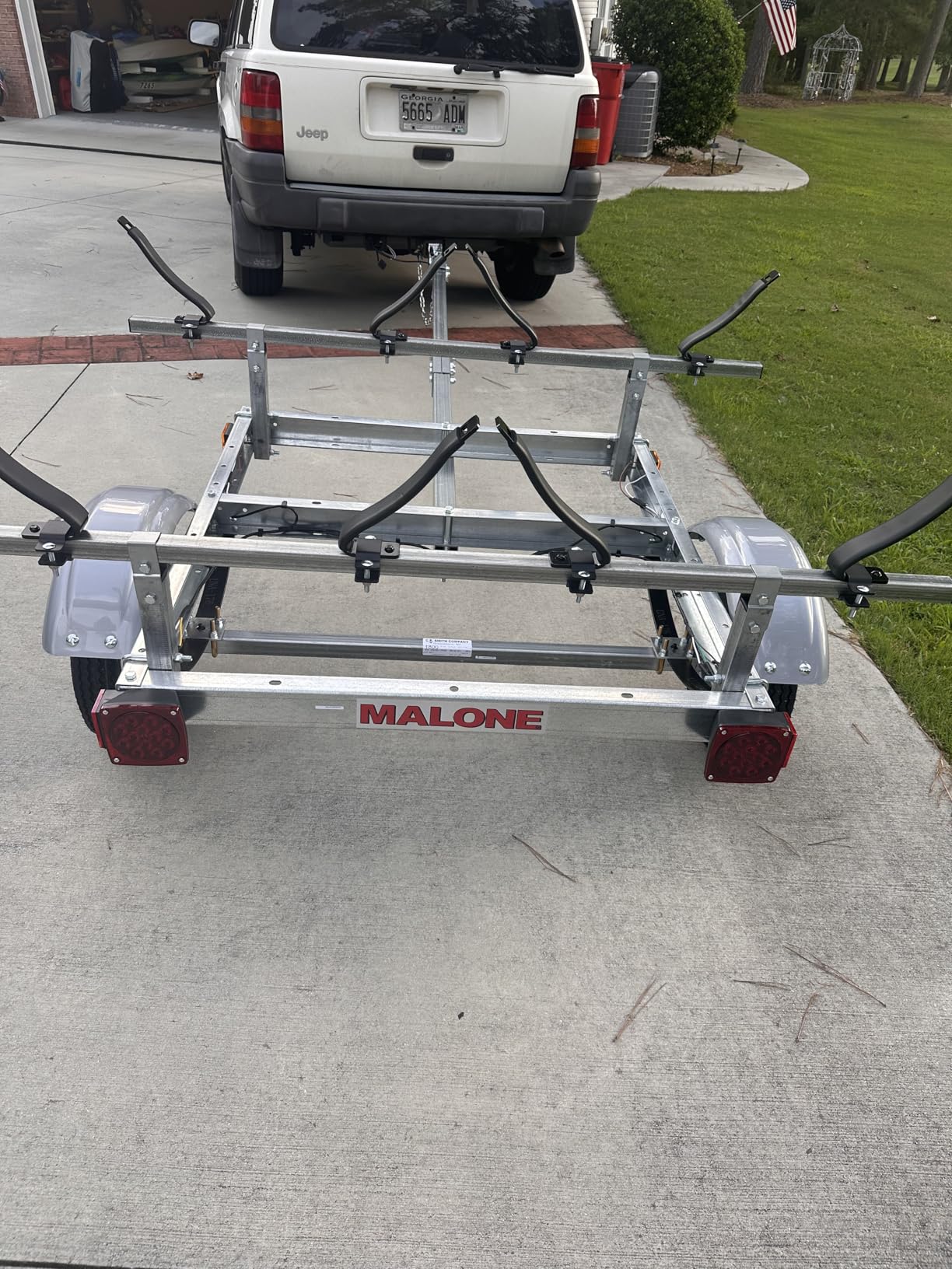 Malone MPG586XV EcoLight 2 Kayak Trailer with 2 V-Rack Kayak Carriers | 14' / 400 lbs Capacity | Fully Submersible | Marine Grade Galvanized Steel Construction customer photo 1