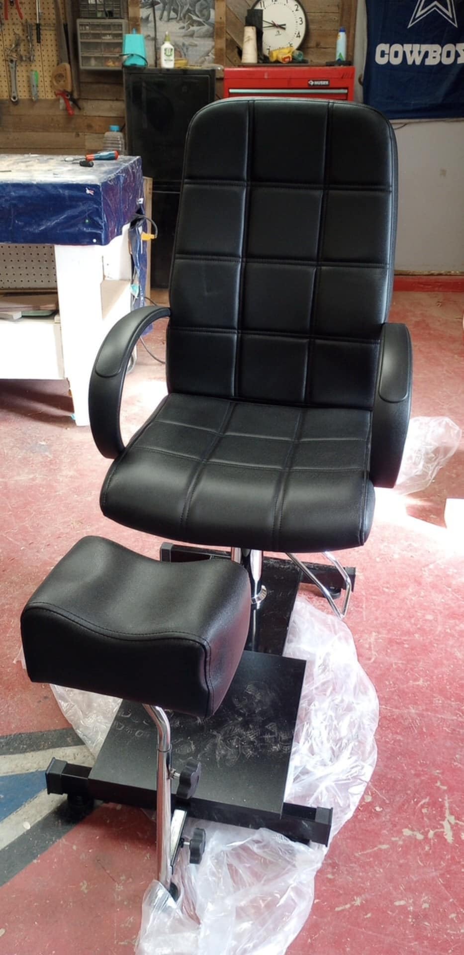 mefeir Pedicure Chair, Pedicure Station Unit with Hydraulic Seat & Foot Rest, Foot Spa Massage Station Nail Tech Furniture, Perfect for Beauty Salon Home Use(Black) customer photo 2