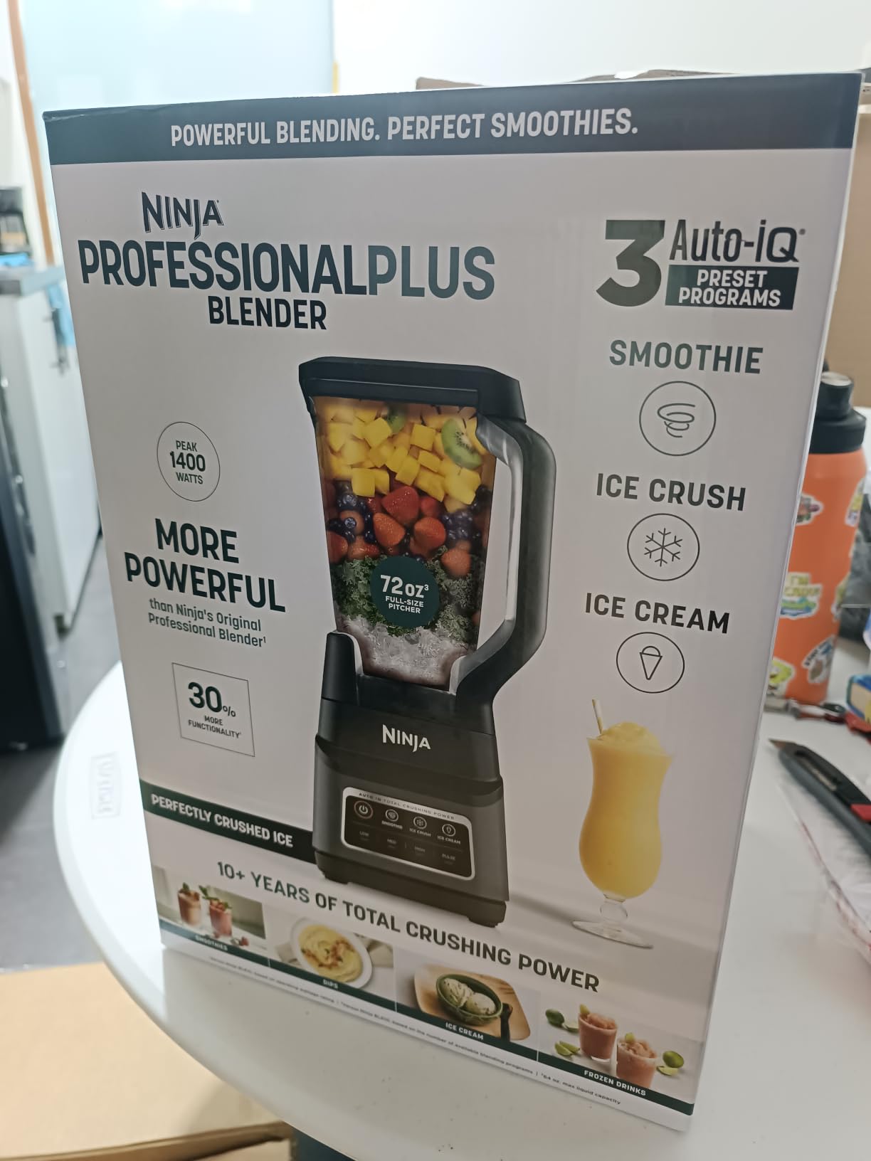 Ninja Professional Plus Blender with Auto-iQ | Smoothie and Ice Cream Maker, Frozen Drink Mixer, Margarita Machine | 3 Auto-iQ Presets, 1400W, 72-oz. Total Crushing Pitcher | Dark Grey | BN701 customer photo 2