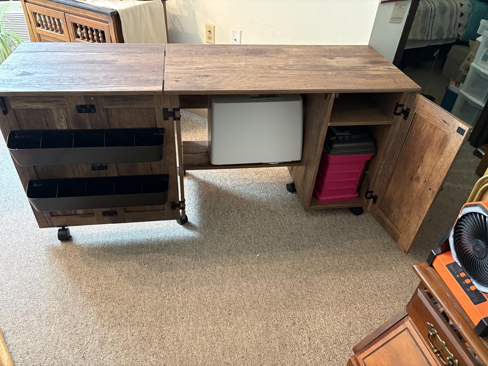 Sauder Miscellaneous Storage Sewing/Craft Cart/ Pantry cabinets, Vintage Oak finish customer photo 2