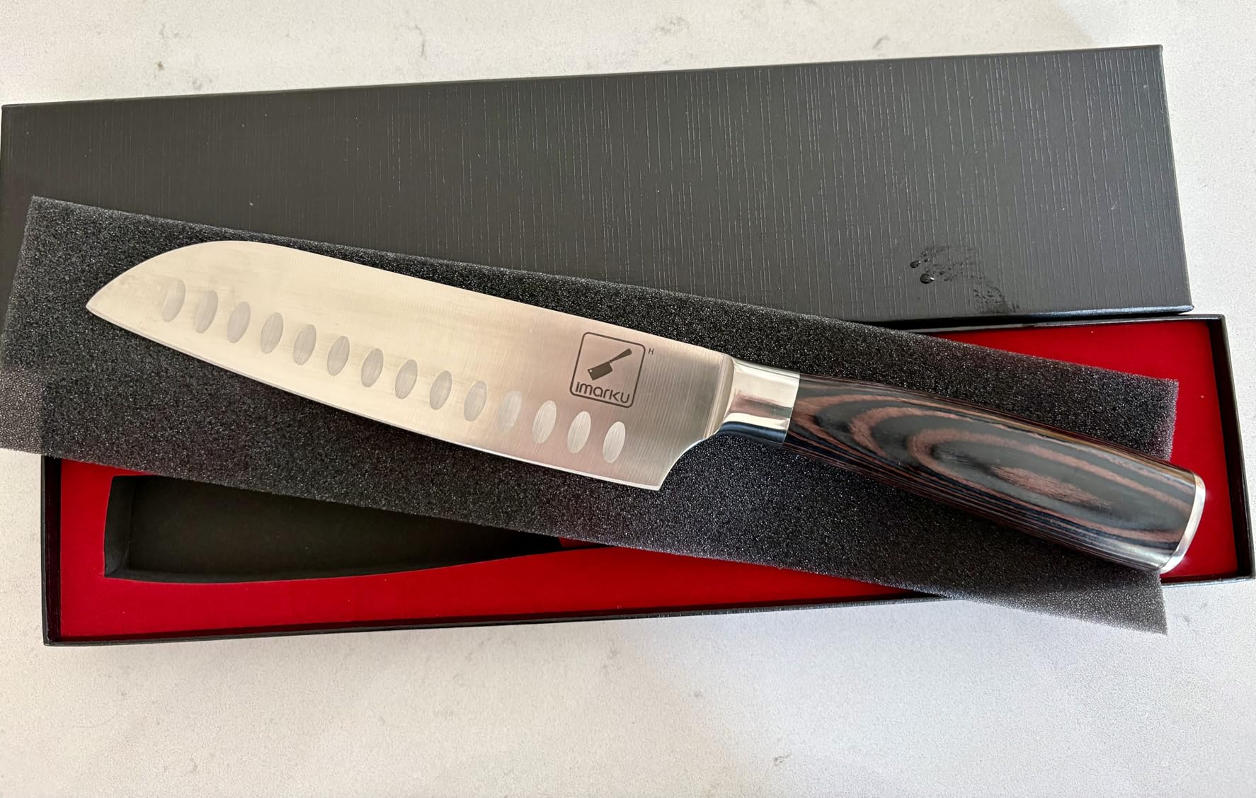 imarku Chef Knife 7 Inch Kitchen Knife Ultra Sharp Santoku Knife - High Carbon Japanese Chefs Knife customer photo 1