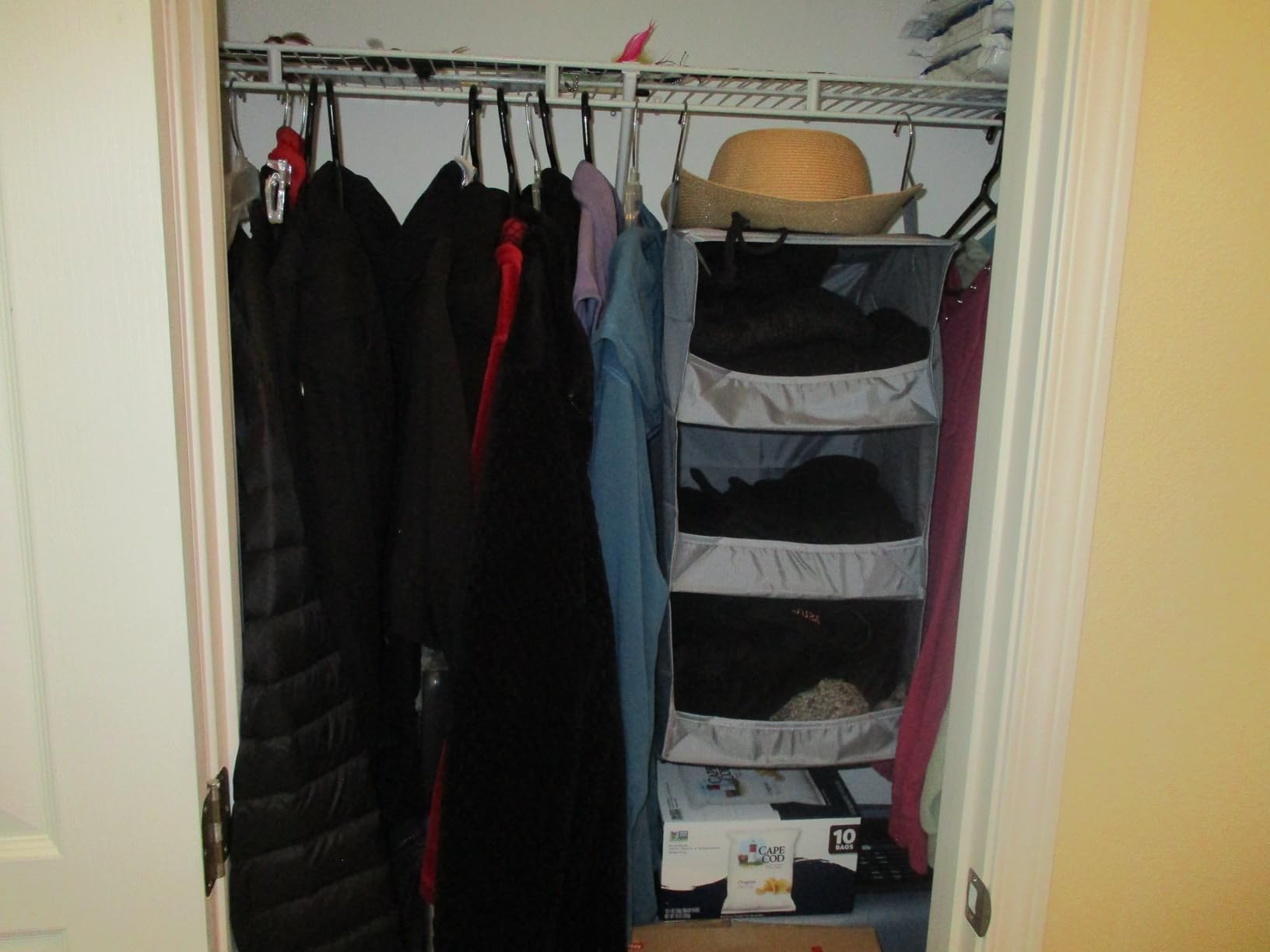 GRANNY SAYS 3-Shelf Hanging Closet Organizer and Storage, Collapsible Hanging Closet Shelves, Gray customer photo 1