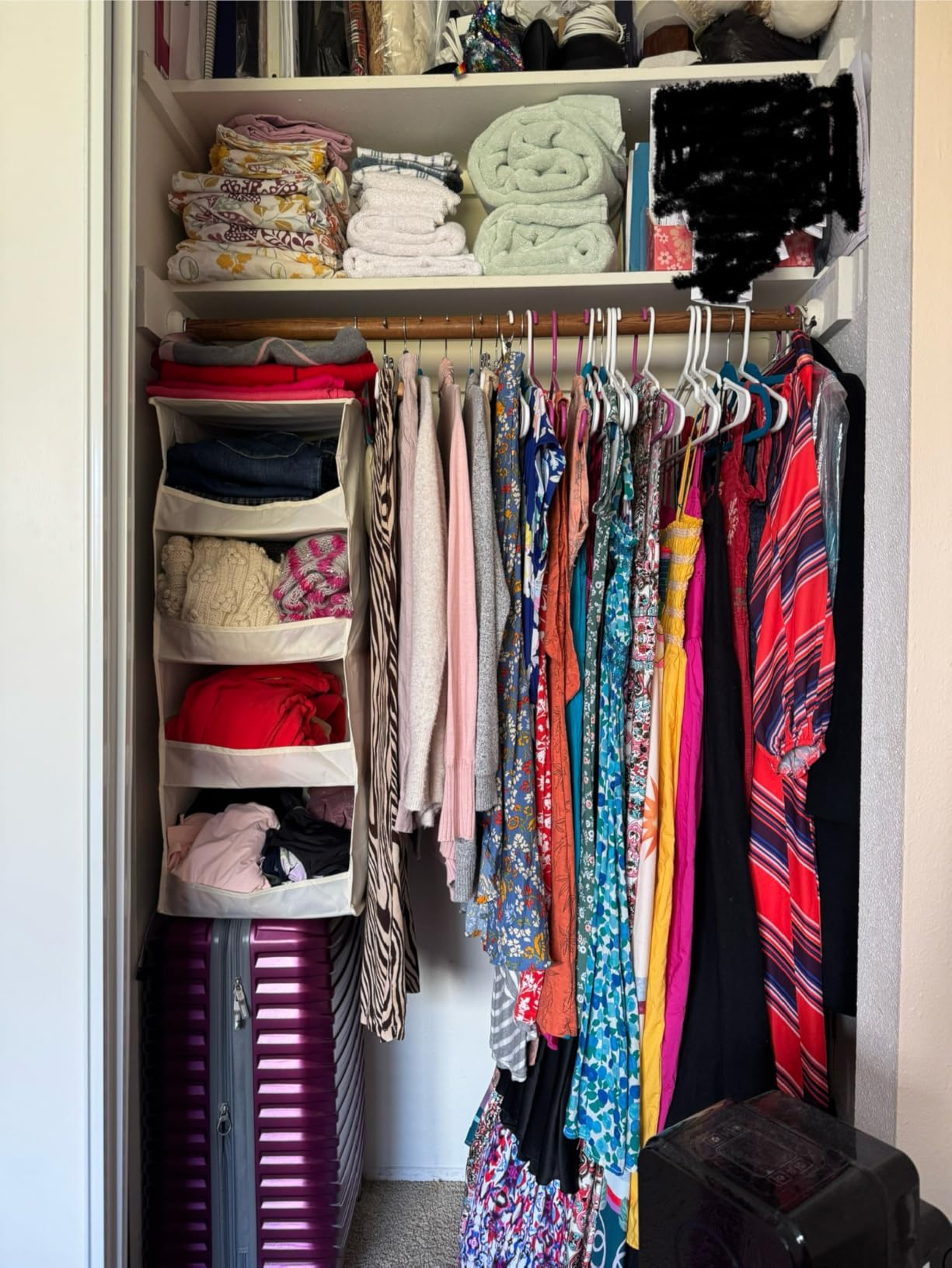 GRANNY SAYS 3-Shelf Hanging Closet Organizer and Storage, Collapsible Hanging Closet Shelves, Gray customer photo 2