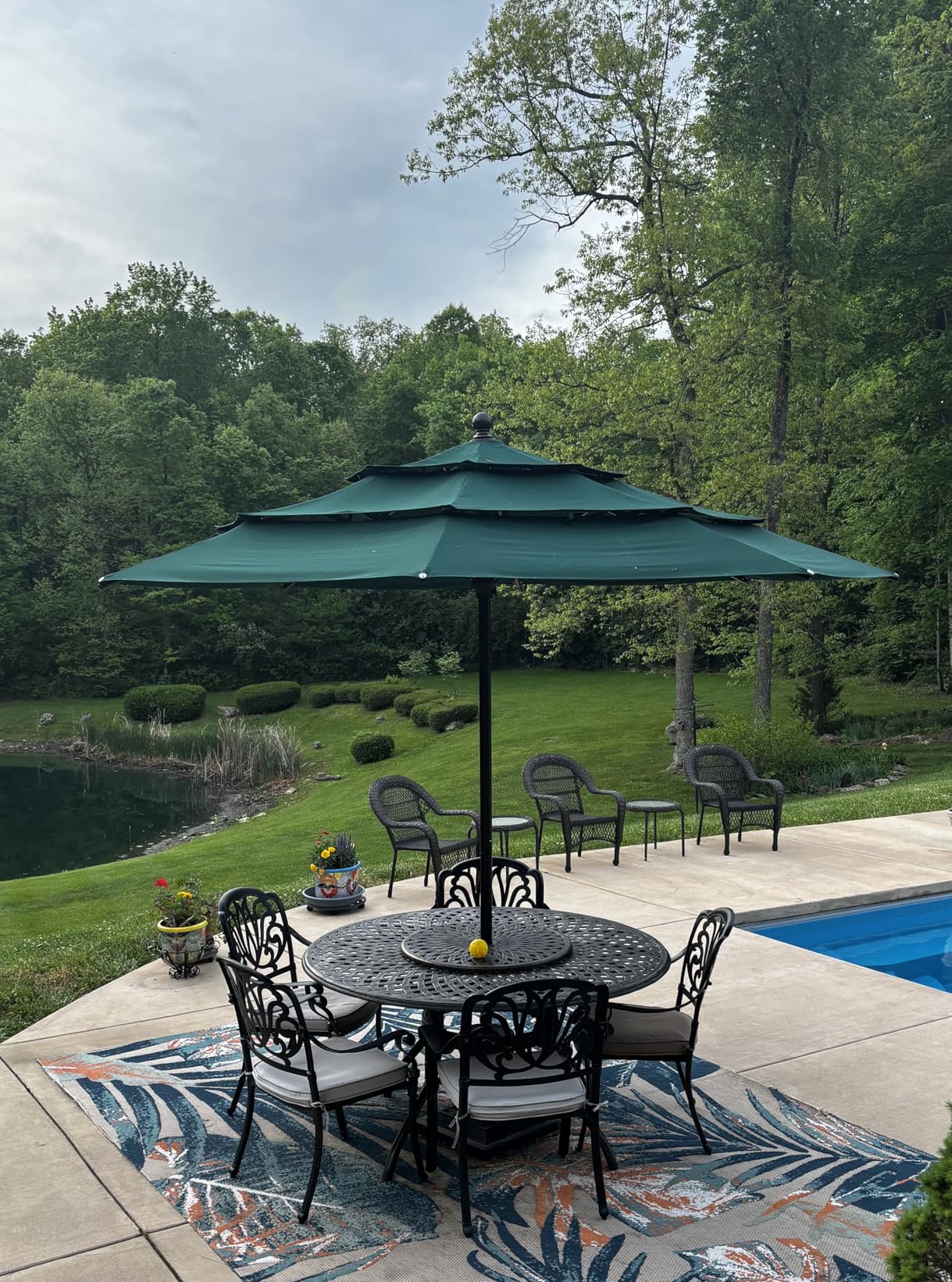 EliteShade USA 10-Year-Non-Fading 9ft 3-Tier Market Patio Umbrella, Commercial Grade Outdoor Table Umbrella with Crank Open, Windproof & UPF 50+ UV Protection, Heavy Duty Ventilation for Garden, Deck, Pool, Backyard, Beach & Bistro, Sunflower Yellow customer photo 2