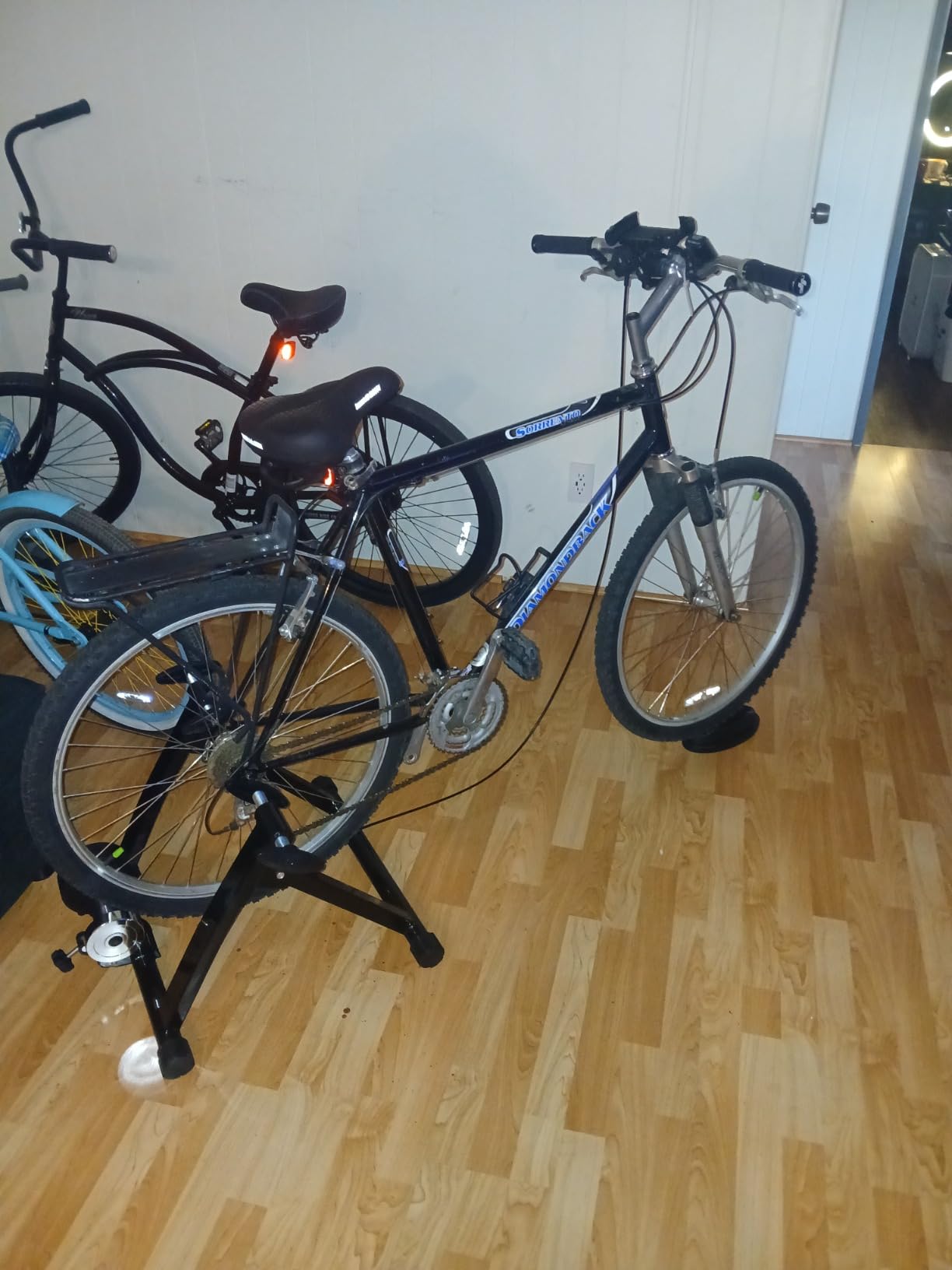 Goplus Bike Trainers for Indoor Riding, Folding Stationary Bike Stand with Magnetic Flywheel for Bicycle Cycling Training, 26'' - 28'' Wheels Road & Mountain Bikes customer photo 1