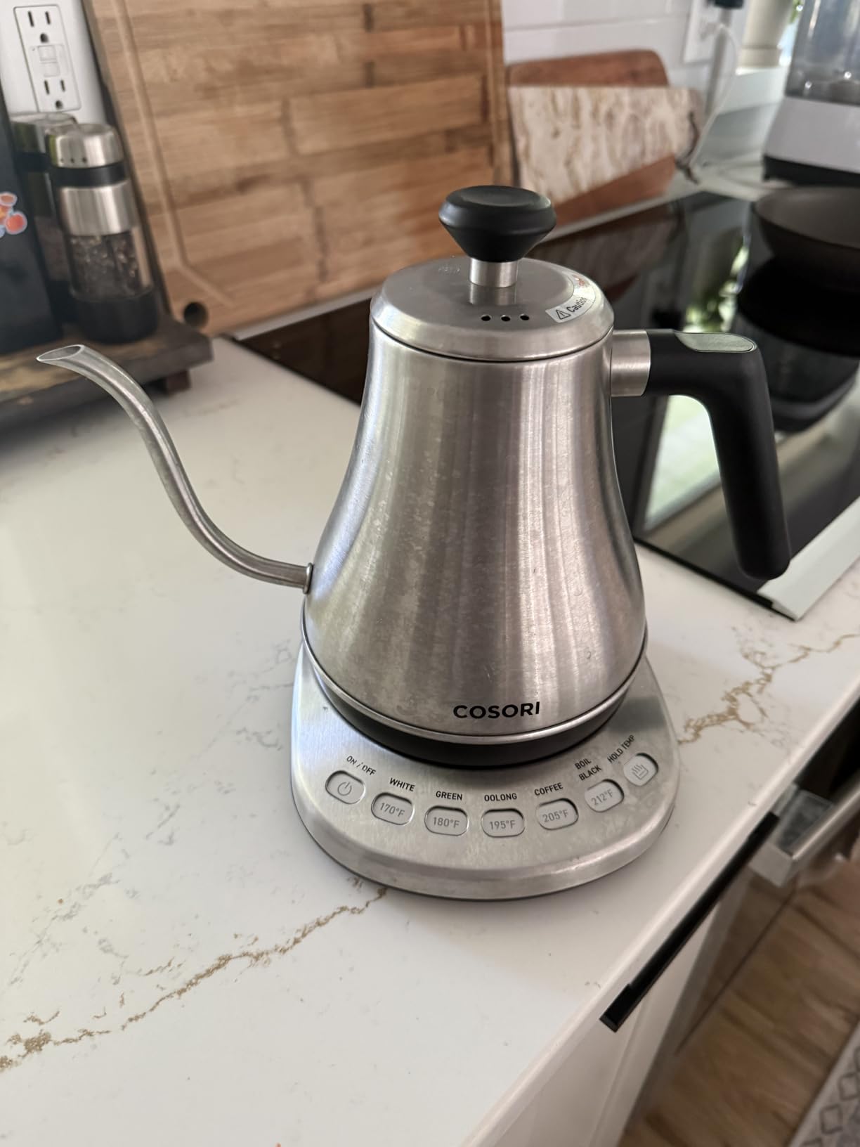 Cosori Electric Gooseneck Kettle Smart Bluetooth with Variable Temperature Control, Pour Over Coffee & Tea, 100% Stainless Steel Inner Lid & Bottom, Quick Heating, Matte Black customer photo 1