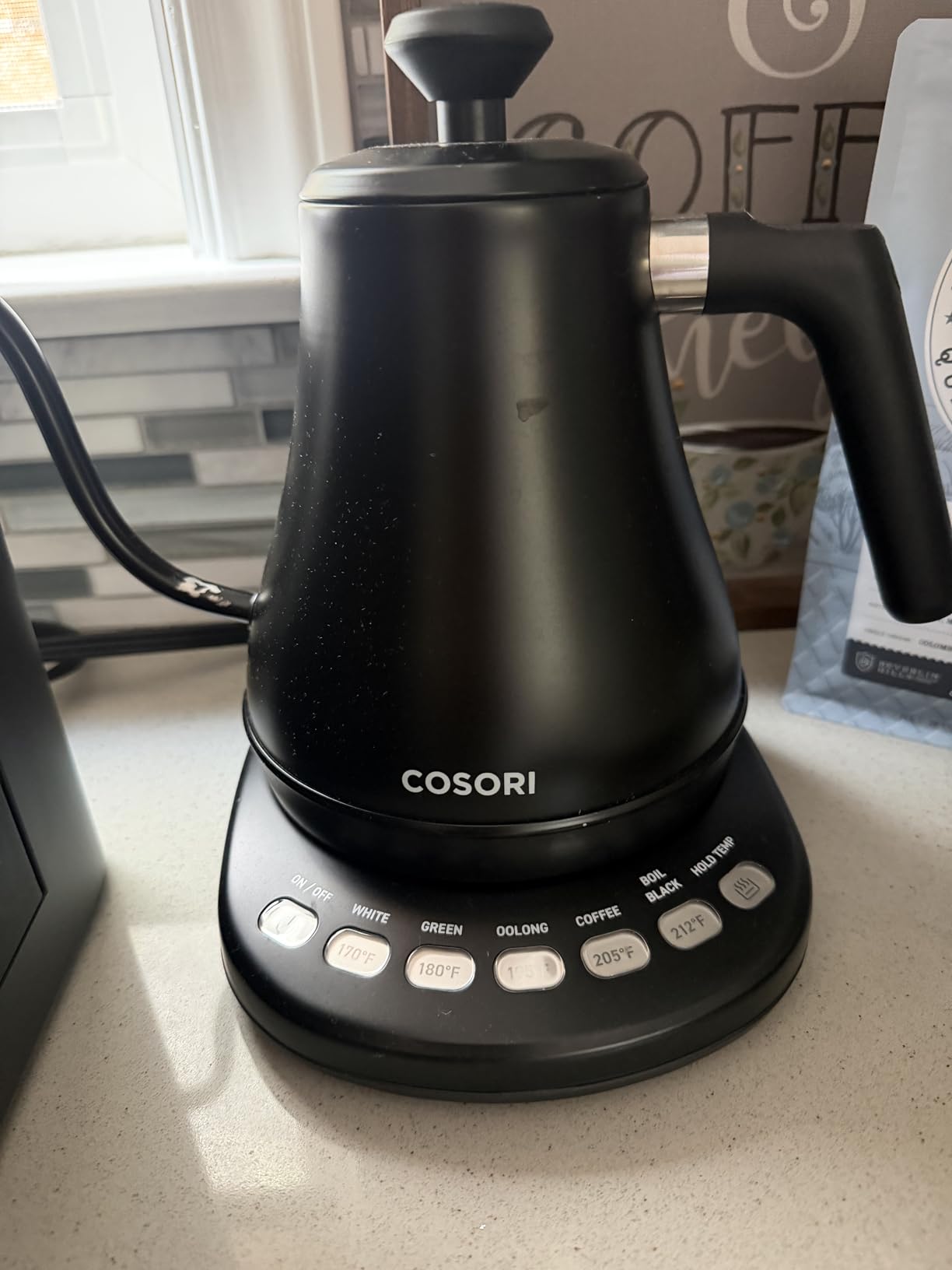 Cosori Electric Gooseneck Kettle Smart Bluetooth with Variable Temperature Control, Pour Over Coffee & Tea, 100% Stainless Steel Inner Lid & Bottom, Quick Heating, Matte Black customer photo 2