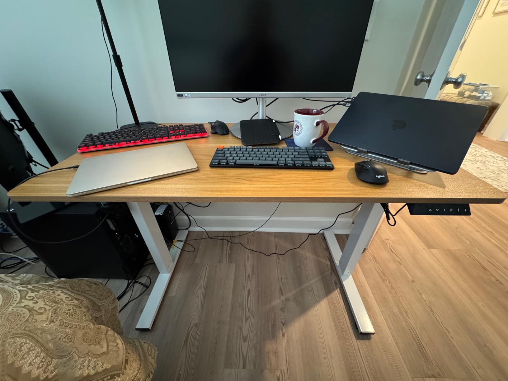 FLEXISPOT EN1 One-Piece Standing Desk, Electric Adjustable with 4 Memory Presets, 176 LBS Capacity, 48