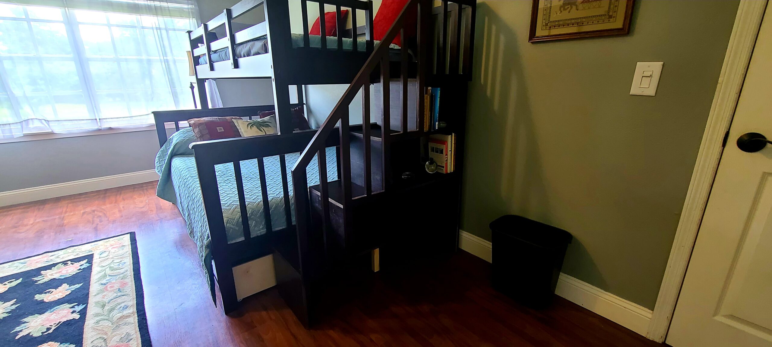 MERITLINE Bunk Bed Twin Over Full with Storage Drawers and Staircase, Wood Bunk Bed Frame with Full-Length Guardrails for Kids Teens Adults, Convertible to 2 Beds, Space Saving, Gray customer photo 2
