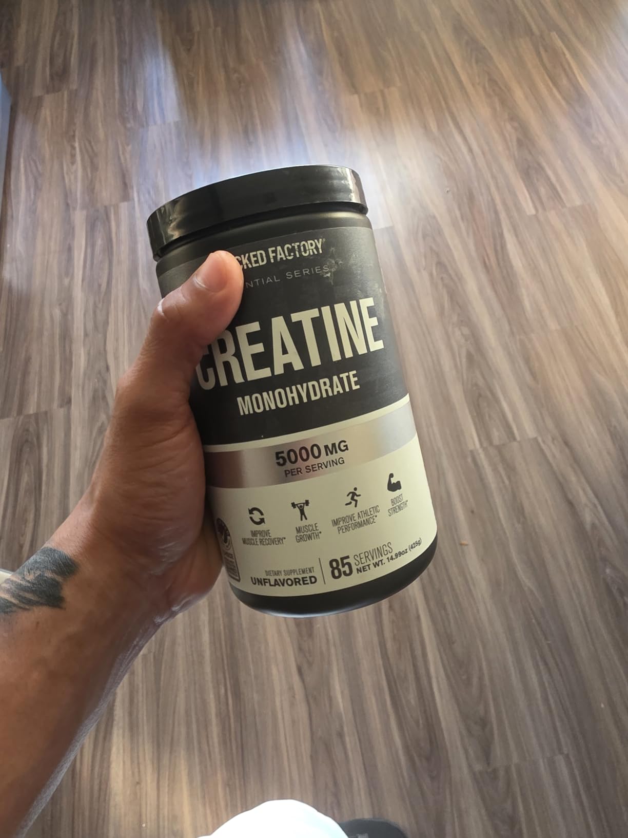 Jacked Factory Creatine Monohydrate Powder 425g - 5g Daily Creatine Supplement, Vegan-Friendly, Third-Party Tested, 85 Servings customer photo 2