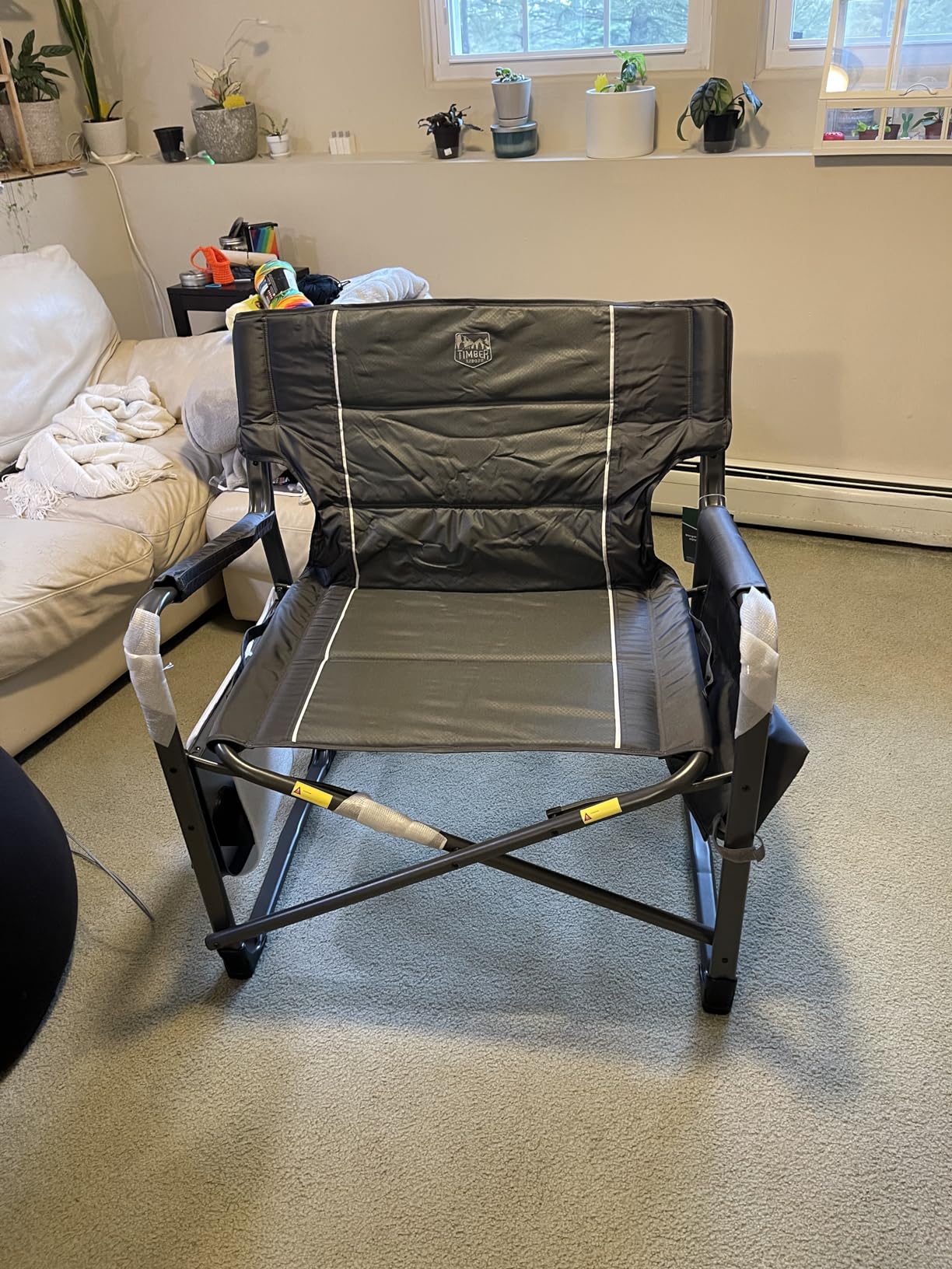 Timber Ridge XXL Upgraded Oversized Directors Chairs with Foldable Side Table, Detachable Side Pocket, Heavy Duty Folding Camping Chair up to 600 Lbs Weight Capacity (Gray) customer photo 2