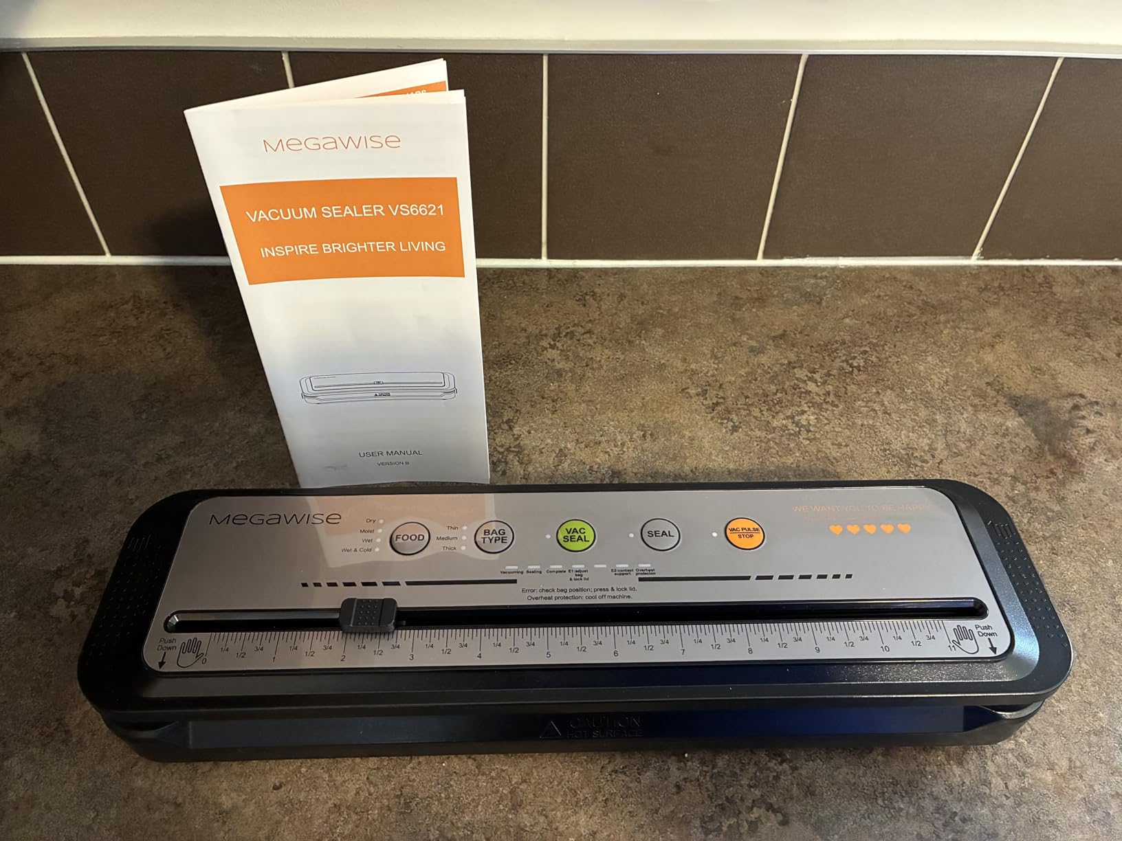MegaWise Vacuum Sealer Machine | 80kPa Suction Power | Vac Seal Machine | Bags and Cutter Included | Compact One-Touch Automatic with External Vacuum System | Dry Moist Fresh Modes for All Saving Needs customer photo 1
