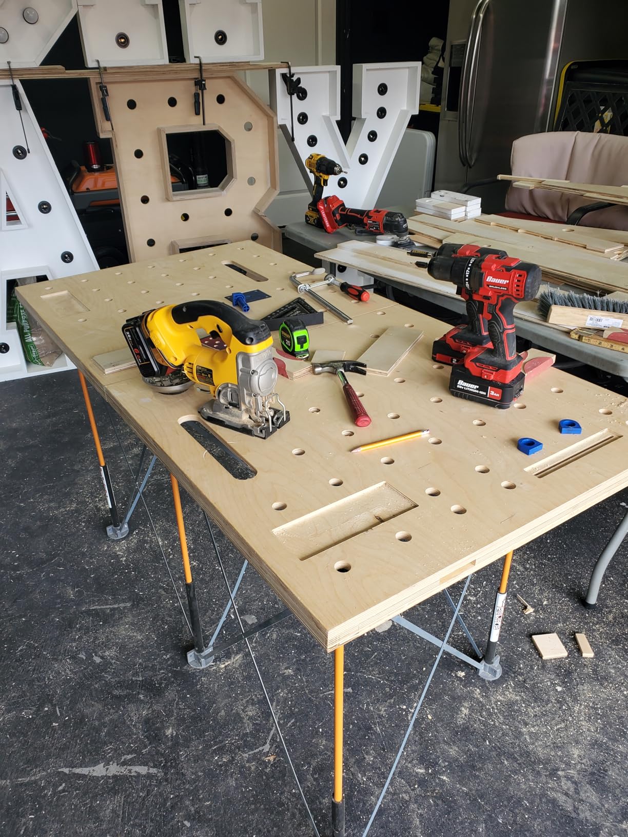 BORA Centipede Portable Workbench - Folding Work Table for Garage, Collapsible Work Bench with 4500lb Capacity, 48 x 72 in Work Support Sawhorse with Quick Clamps & Carry Bag CK12S customer photo 1