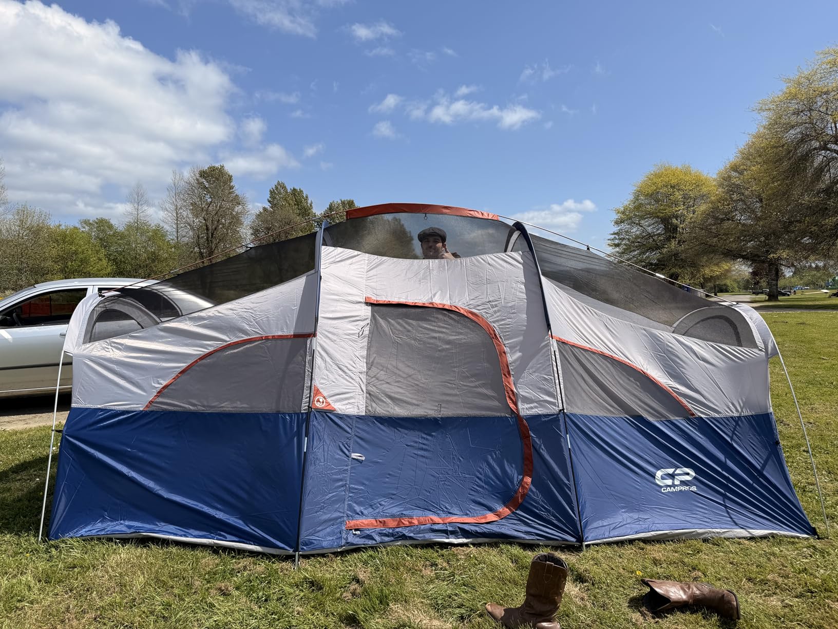 CAMPROS CP Tent 8 Person Camping Tents, Weather Resistant Family Tent, 5 Large Mesh Windows, Double Layer, Divided Curtain for Separated Room, Portable with Carry Bag customer photo 2