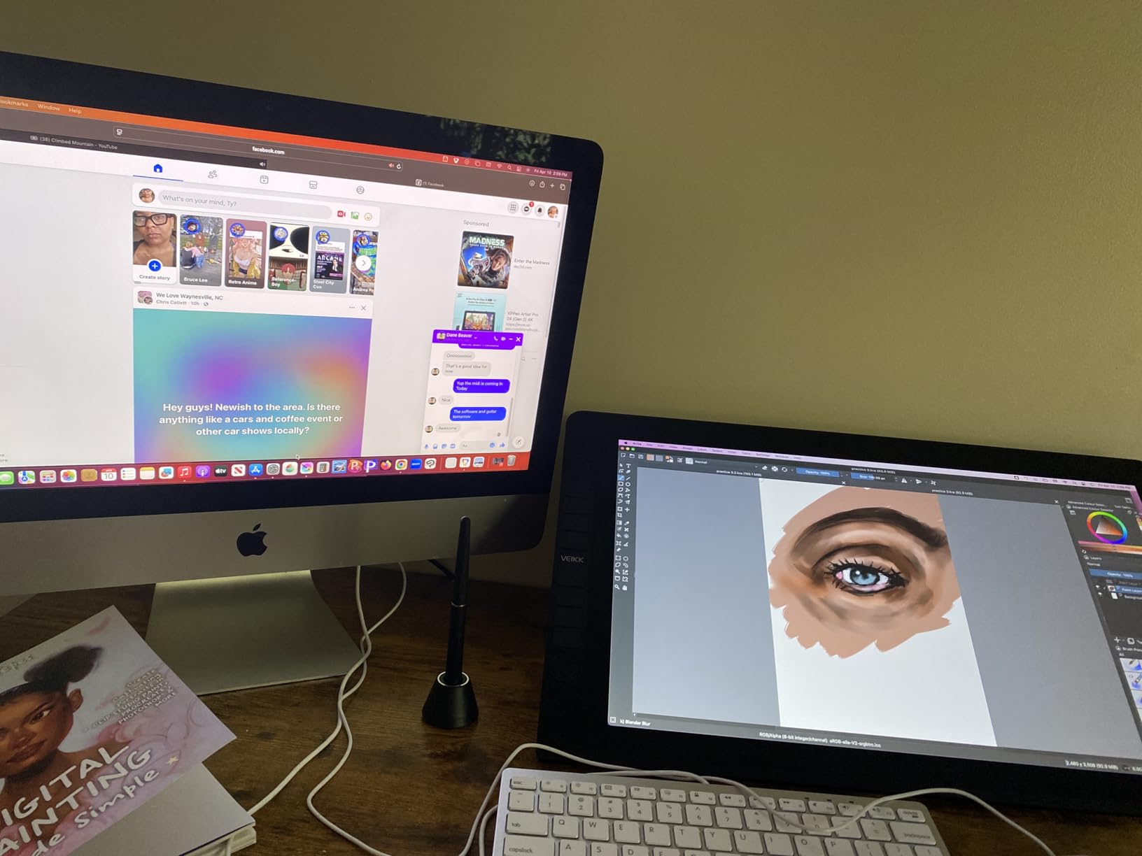 VEIKK VK1200 V2 Drawing Tablet with Screen, 11.6-inch Full-Laminated Graphic Drawing Monitor, 2 Battery-Free Pens with Tilt Function, 6 Customizable Keys, Anti-Glare Glass (Must be Connected to PC to Work) customer photo 1