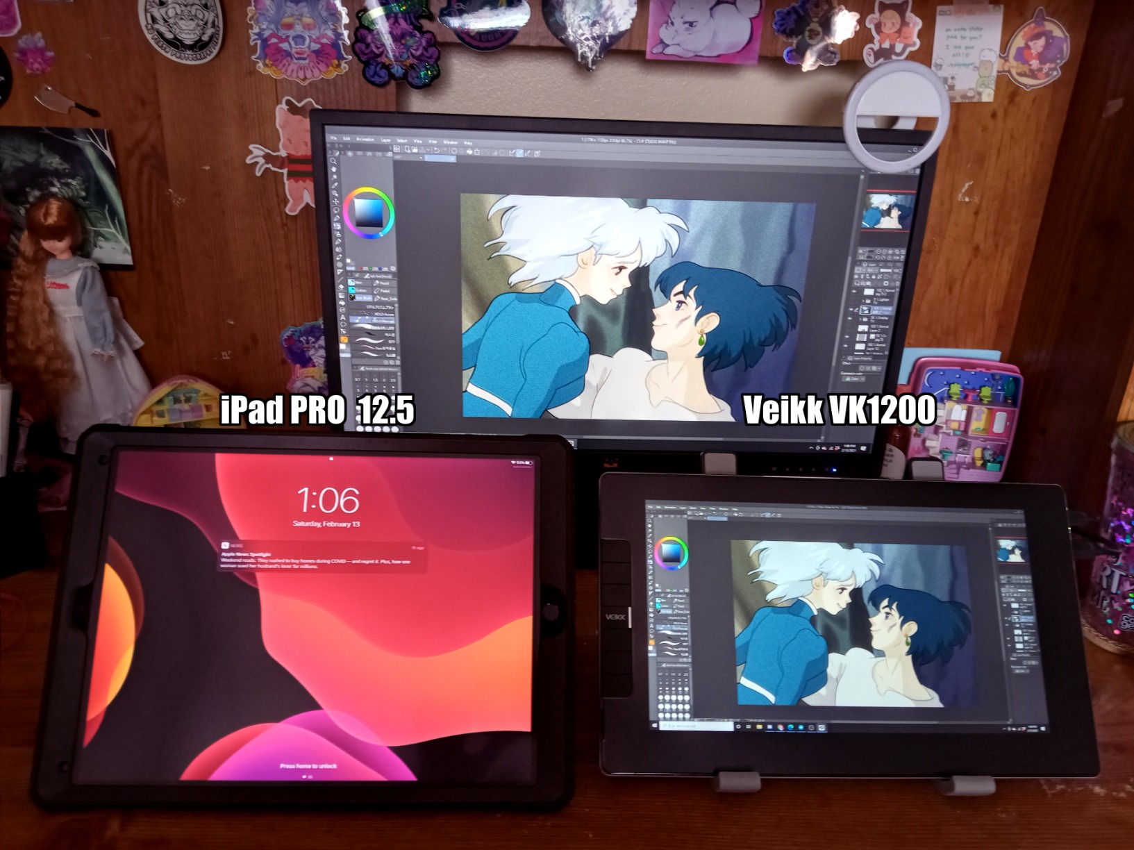 VEIKK VK1200 V2 Drawing Tablet with Screen, 11.6-inch Full-Laminated Graphic Drawing Monitor, 2 Battery-Free Pens with Tilt Function, 6 Customizable Keys, Anti-Glare Glass (Must be Connected to PC to Work) customer photo 2
