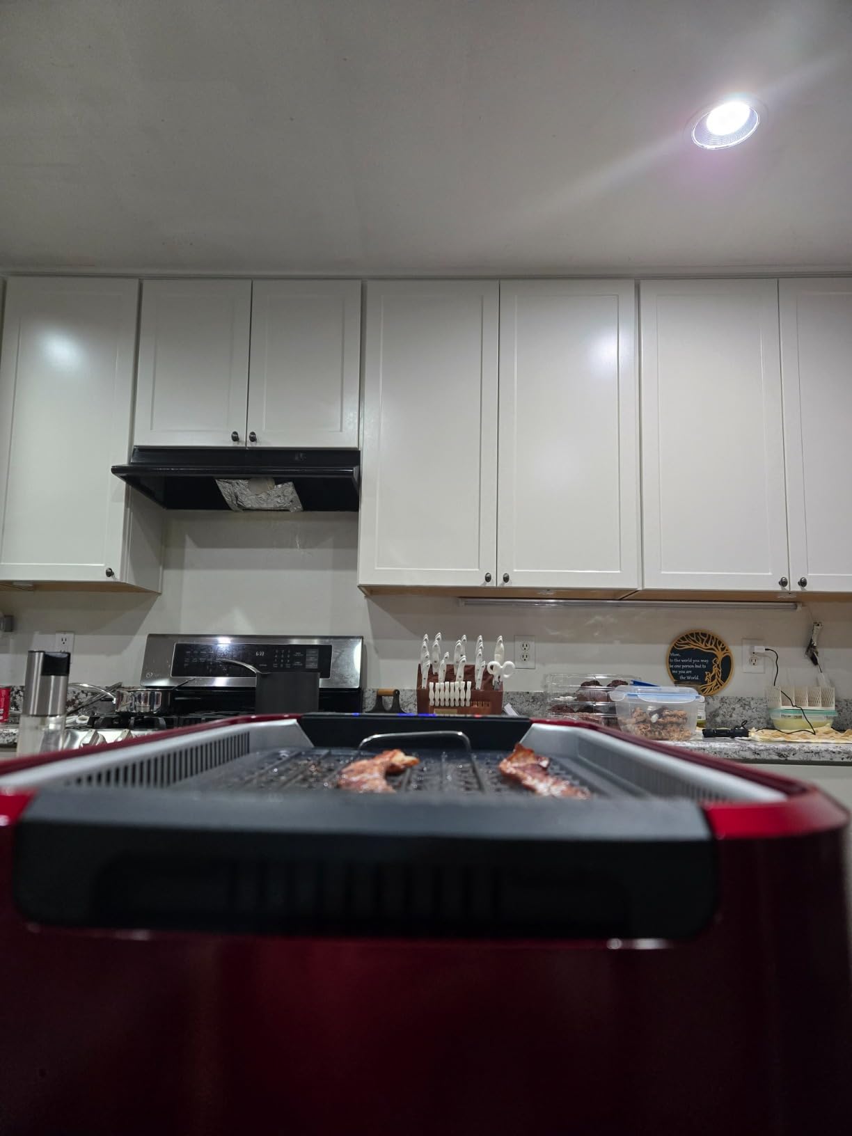 Indoor Grill, Techwood 1500W Smokeless Electric Grill with Tempered Glass Lid, Compact & Portable Non-Stick BBQ Grill with 6-Level Control, Dishwasher Safe, Black customer photo 1