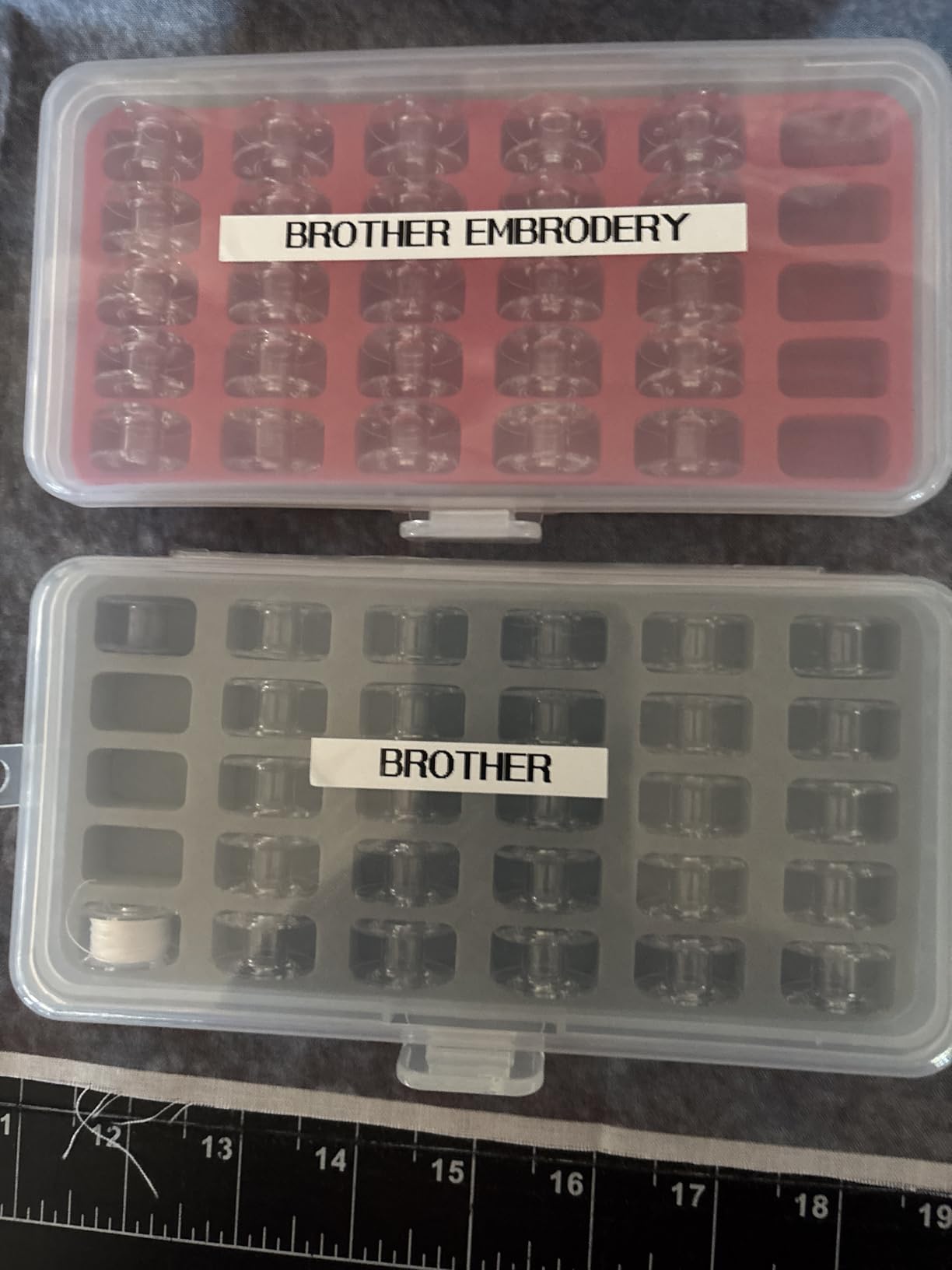 FULLCASE Bobbin Holder Storage Case Sewing Box Thread Organizer Holds 60pcs Bobbins for Brother Sewing Machine- 2pack(Box Only) customer photo 1