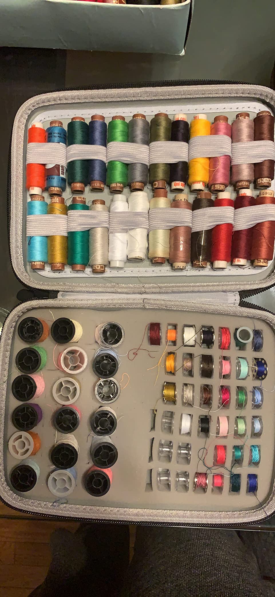 Bobbin Holder Case Thread Organizer, Spool Storage Container Holds Up to 84pcs Bobbins and 24pcs Sewing Thread Spools Compatible with Brother for Janome for Babylock for Singer customer photo 1