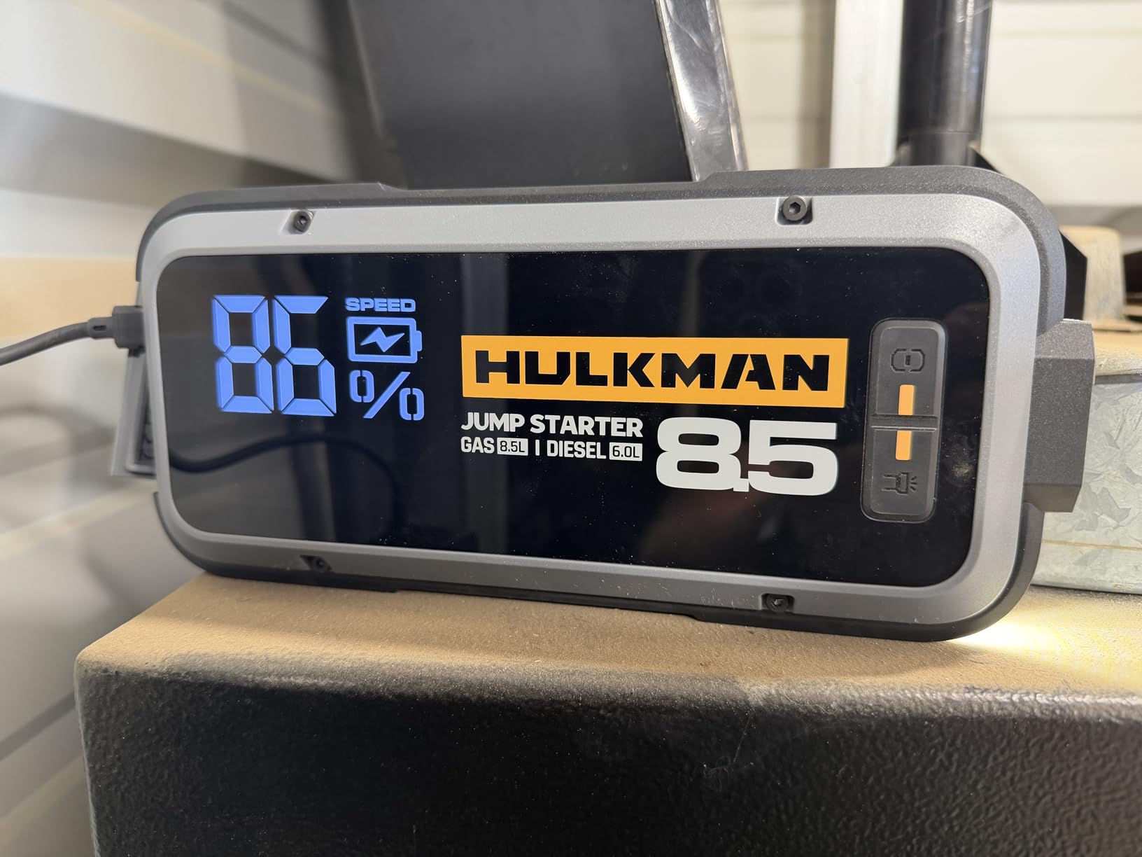 Hulkman Alpha85 Smart Portable Jump Starter, 2000A Battery Booster Pack with LED Display, Flashlight, 74Wh Power Bank, 12V Jump Box for up to 8.5L Gas & 6.0L Diesel, Cars, SUVs & Trucks, Ideal for Dad customer photo 2