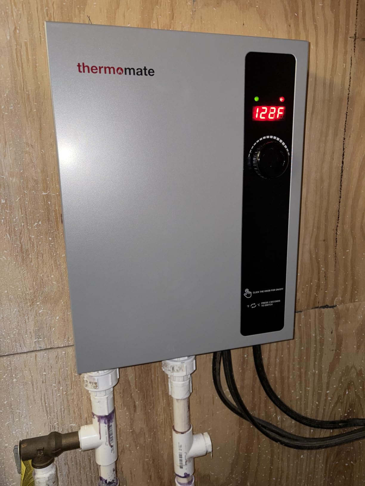 Tankless Water Heater Electric 18kW at 240 Volt, ThermoMate On Demand Instant Hot Water Heater Up to 4.4GMP, Self-Modulating Energy Saving for Residential Indoor Shower, Draw 76Amp customer photo 1