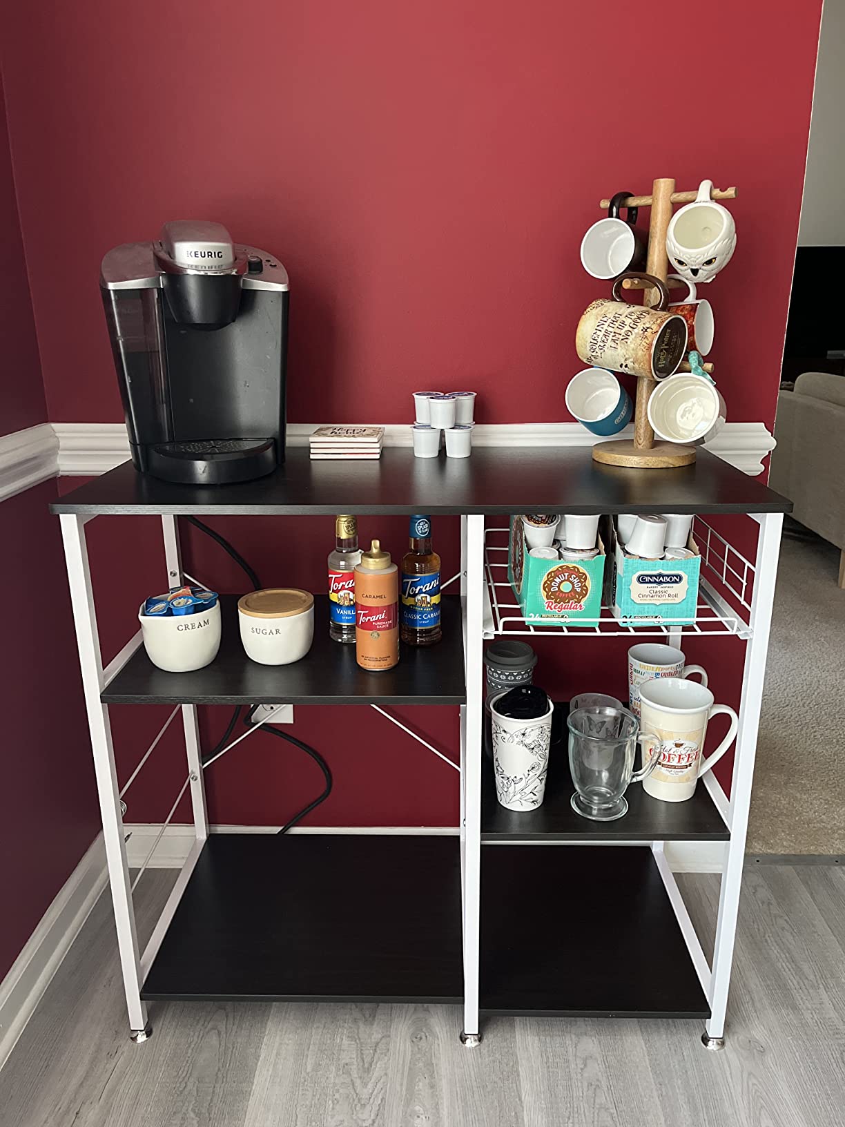 soges 3-Tier Kitchen Baker's Rack Utility Microwave Oven Stand Storage Cart Workstation Shelf, Rustic Brown W5s-FG customer photo 1