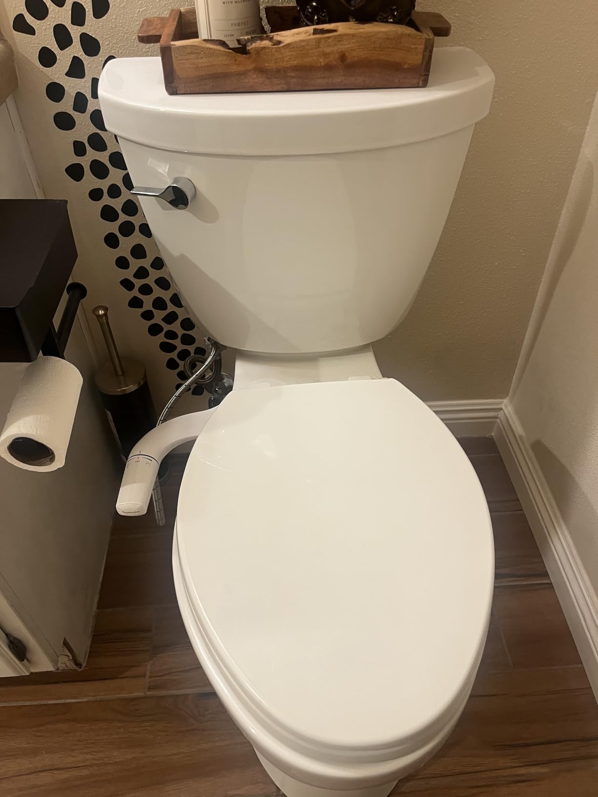 SAMODRA Ultra-Slim Hygienic Bidets Attachment for Existing Toilets - Adjustable Fresh Water Pressure Dual Nozzle (Frontal & Rear Wash) Easy to Install, Silver customer photo 1