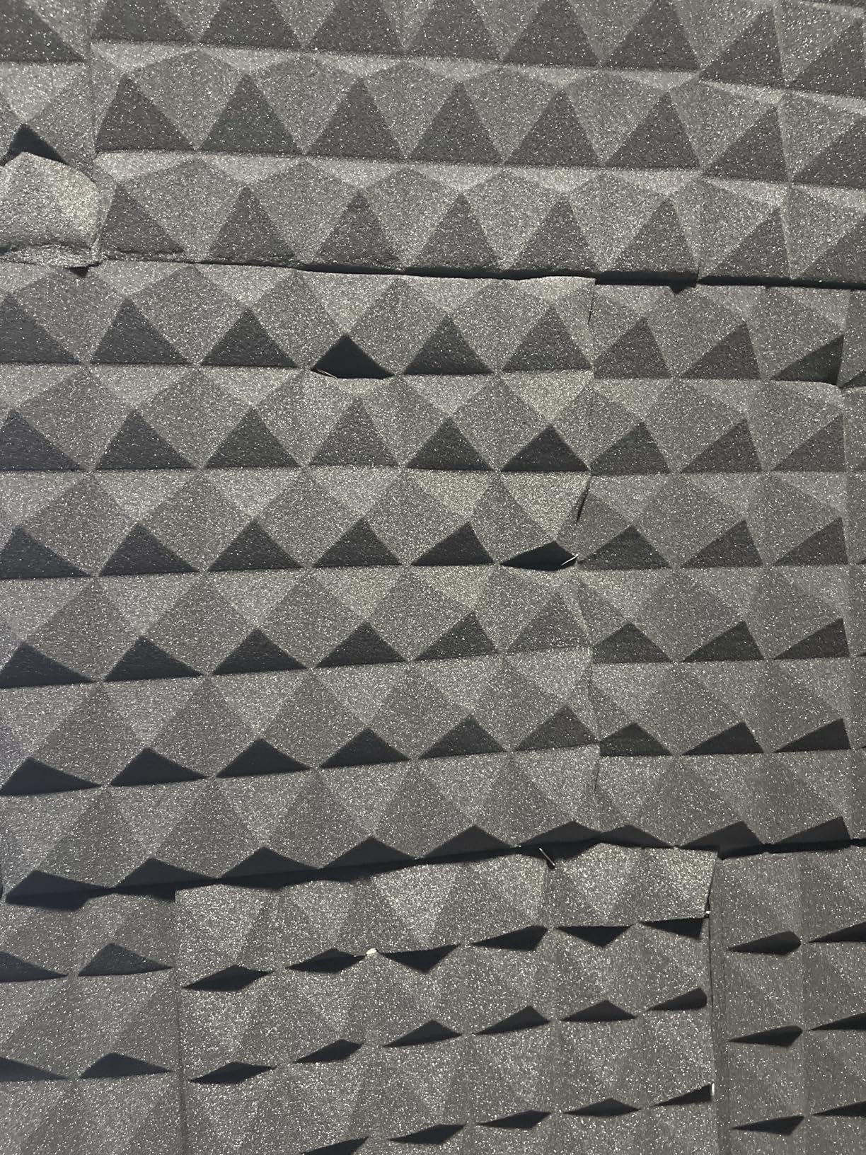 24 Pack Black 12 x 12 x 2 Inches Pyramid Designed Acoustic Foam Panels, High Density and Flame-Retardant Acoustic Panels for Recording and Home Studio customer photo 1