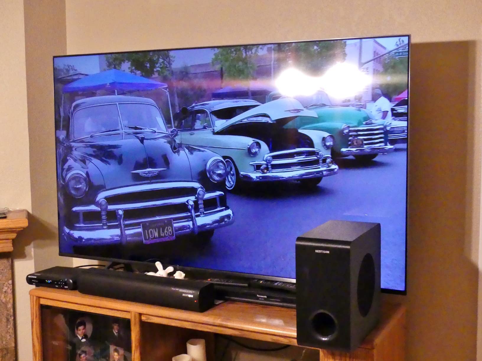 BESTISAN Powered Subwoofer, 6.5'' Side Firing Home Audio Sub, Deep Bass Response Subwoofers, Easy Setup with Home Theater Systems customer photo 1