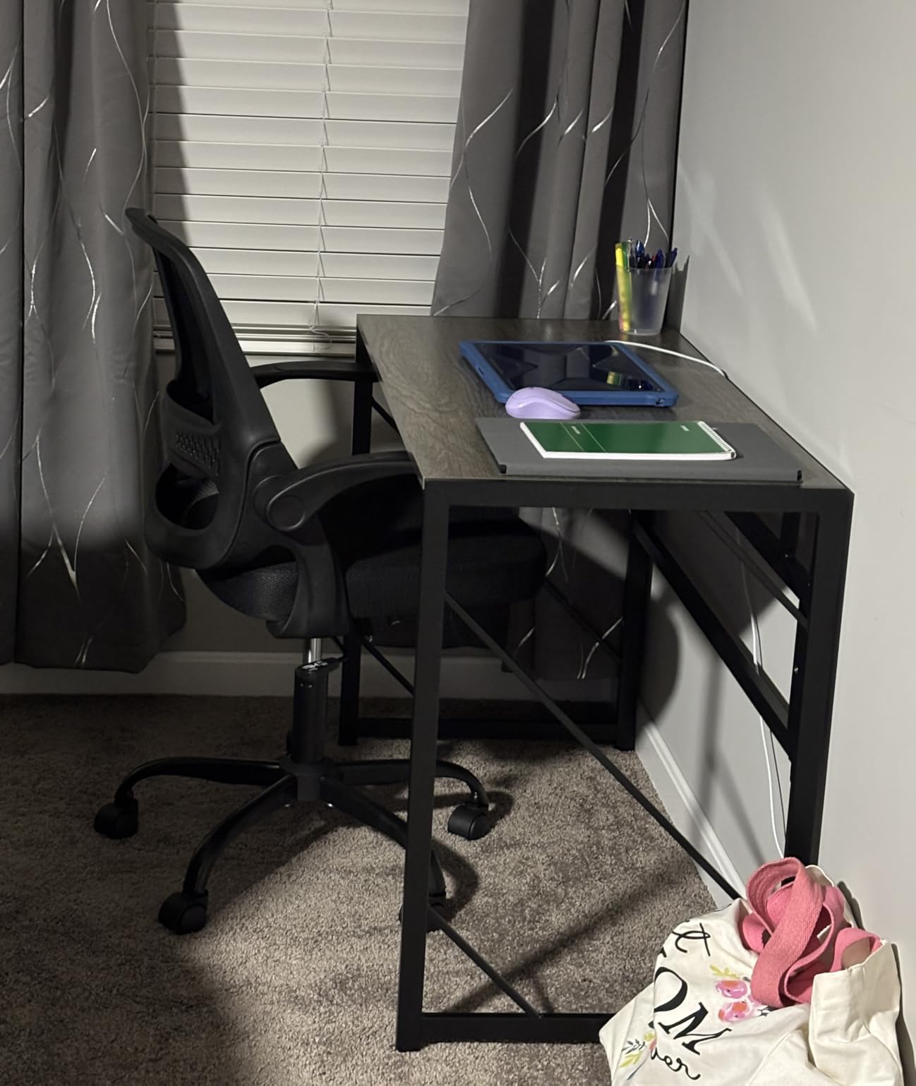 Elephance Folding Desk Writing Computer Desk for Home Office, No-Assembly Study Office Desk Foldable Table for Small Spaces customer photo 2