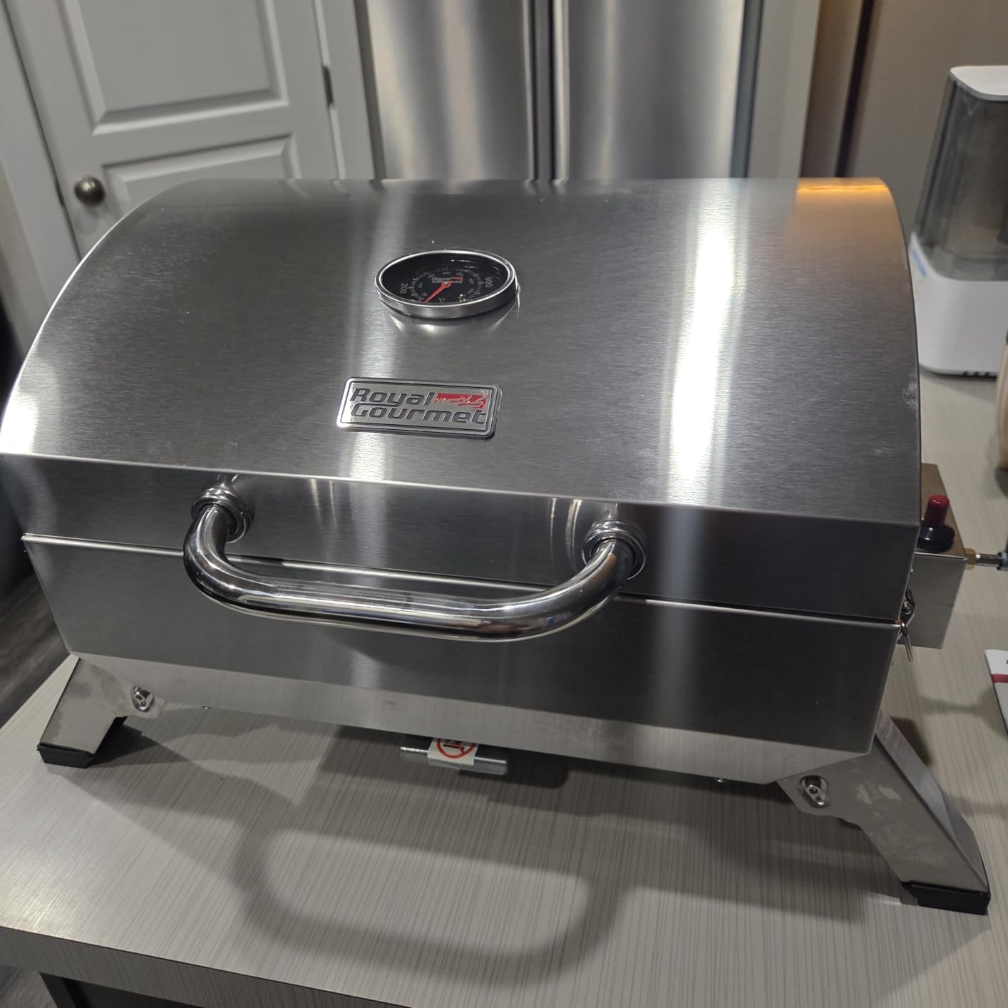 Royal Gourmet GT1001 Stainless Steel Portable Grill, 10000 BTU BBQ Tabletop Gas Grill with Folding Legs and Lockable Lid, Outdoor Camping, Deck and Tailgating customer photo 1